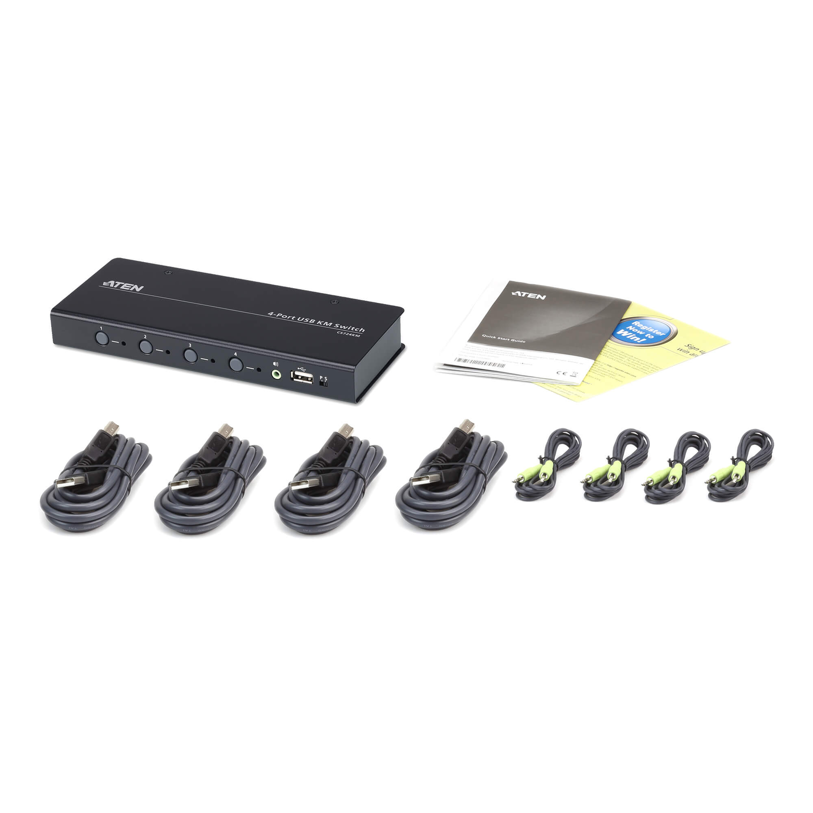 ATEN CS724KM USB Boundless KM Switch Keyboard/Mouse/USB/Audio Switch 4 Ports