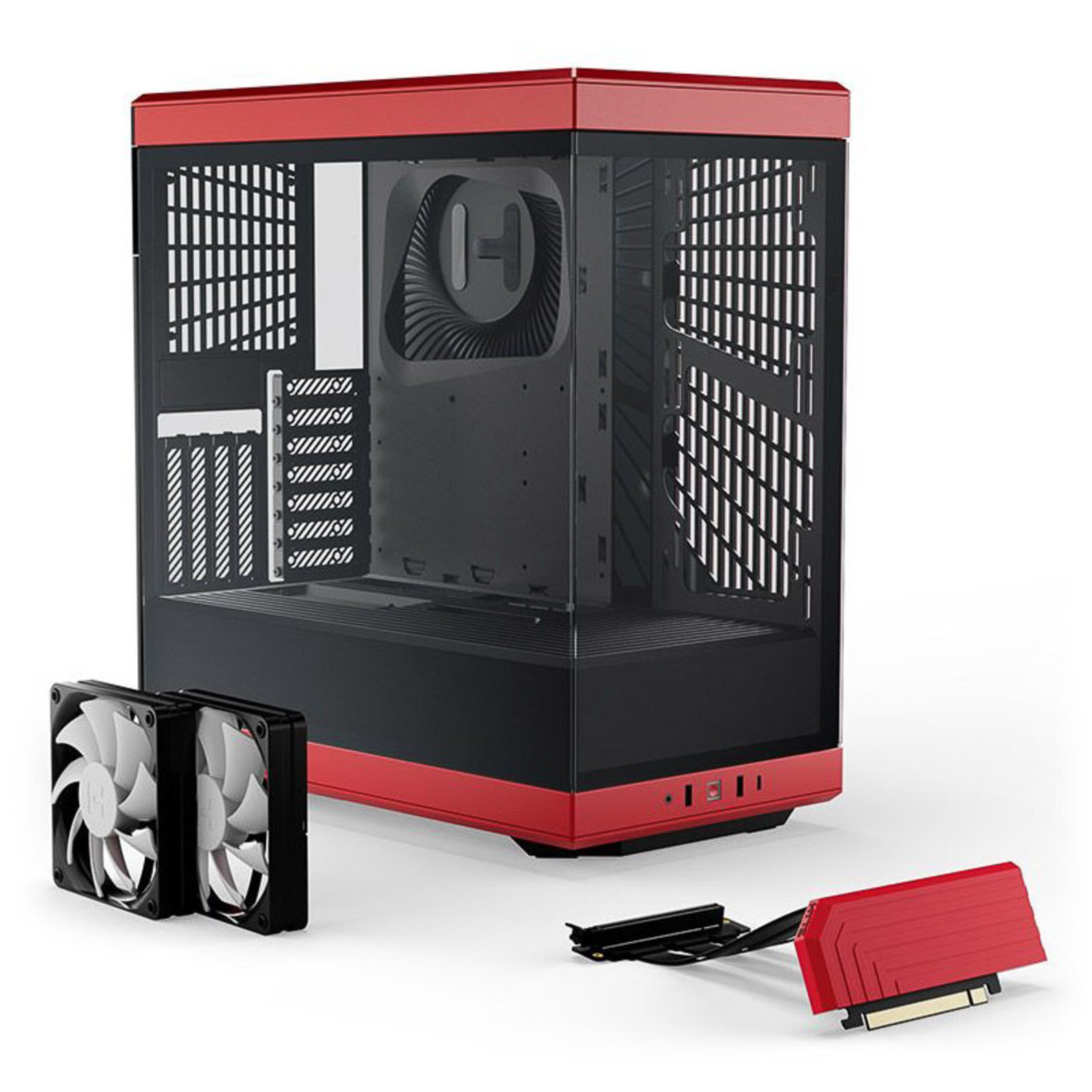 HYTE Y40 Red Black Tempered Glass