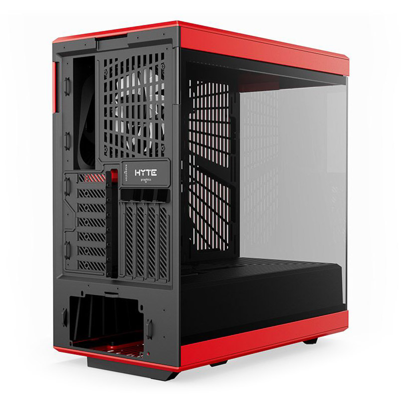 HYTE Y40 Red Black Tempered Glass