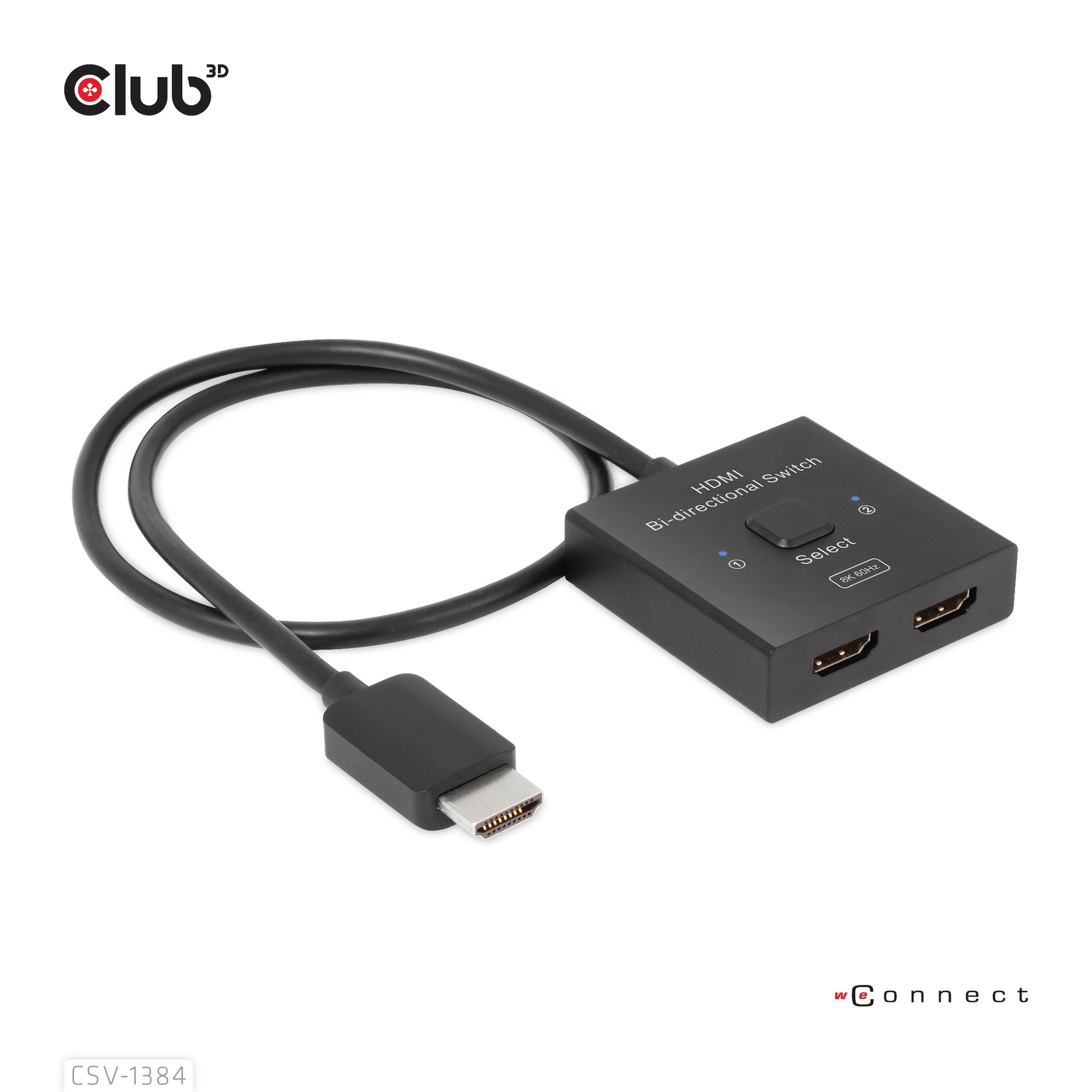 Club 3D HDMI 2-in-1 Bi-directional Switch for 8K60Hz Or 4K120Hz