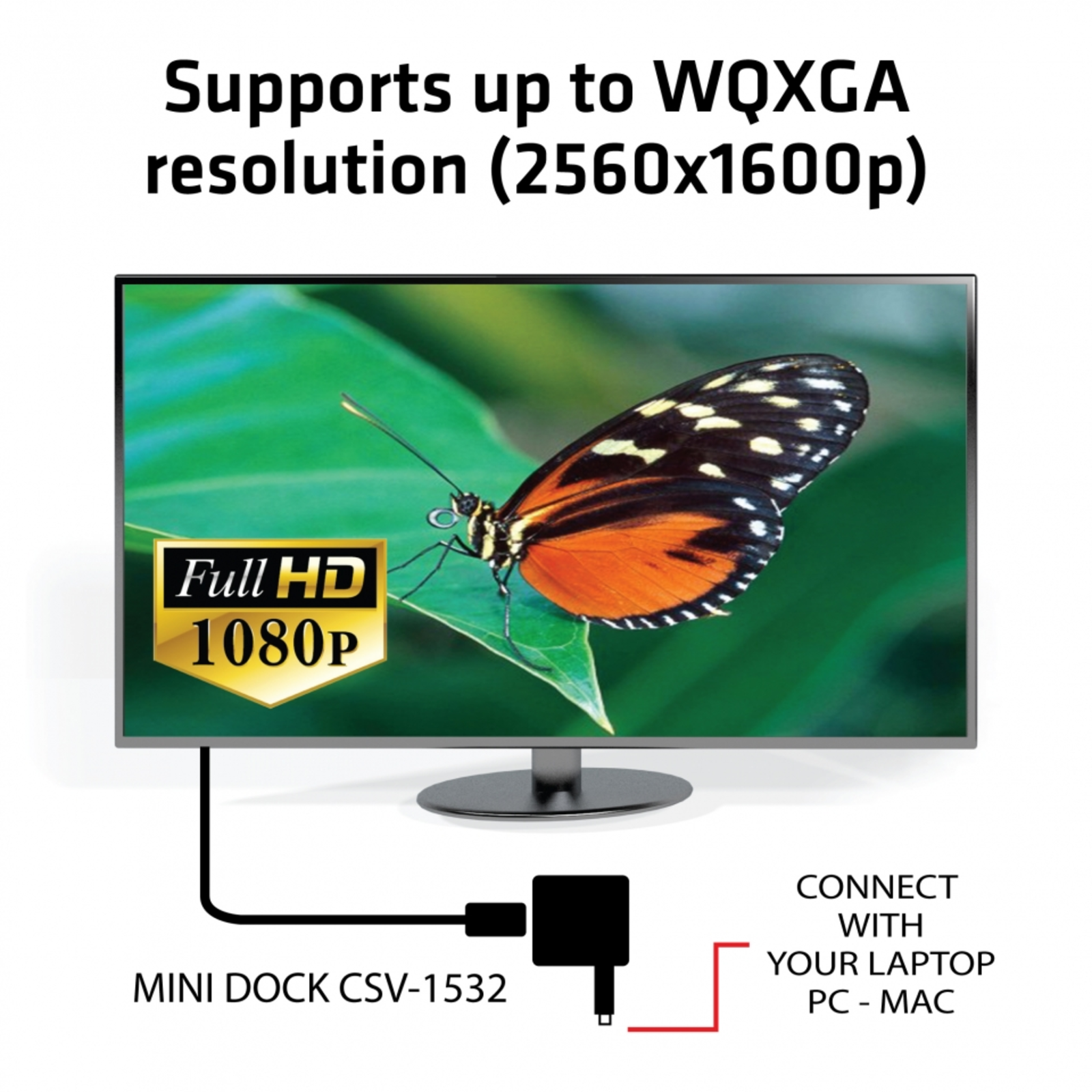Club 3D CSV-1532 USB-C 3.1 Gen 1 VGA Mini Dock Black