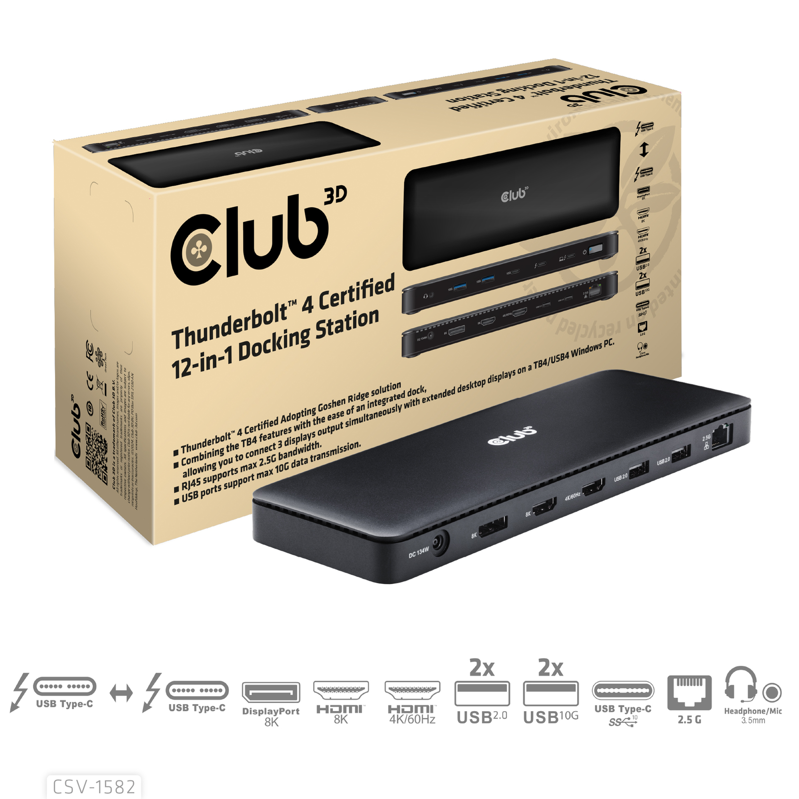 Club 3D Thunderbolt4 12-in-1 Docking Station