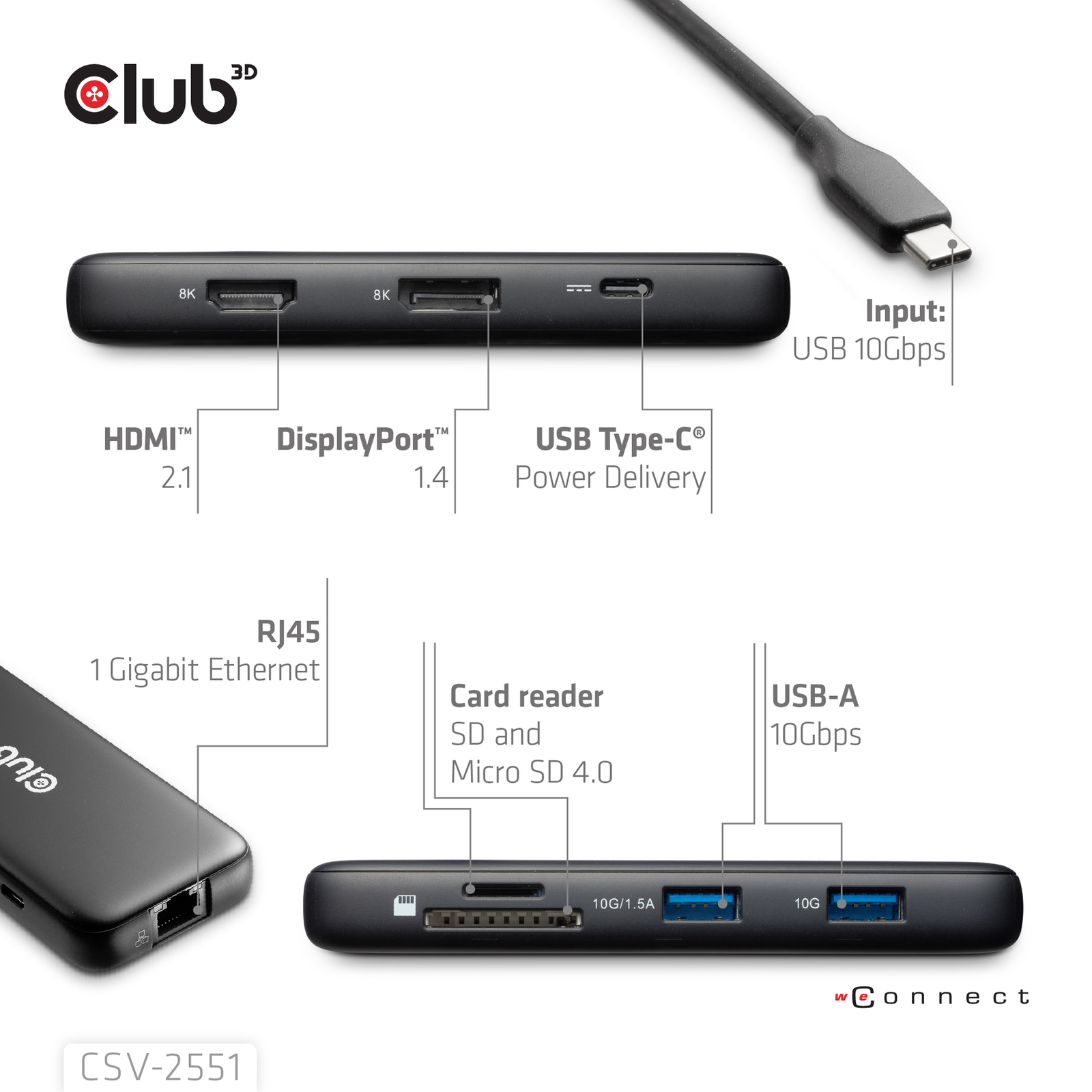 CLUB3D CSV-2551 Interface Hub USB Type-C