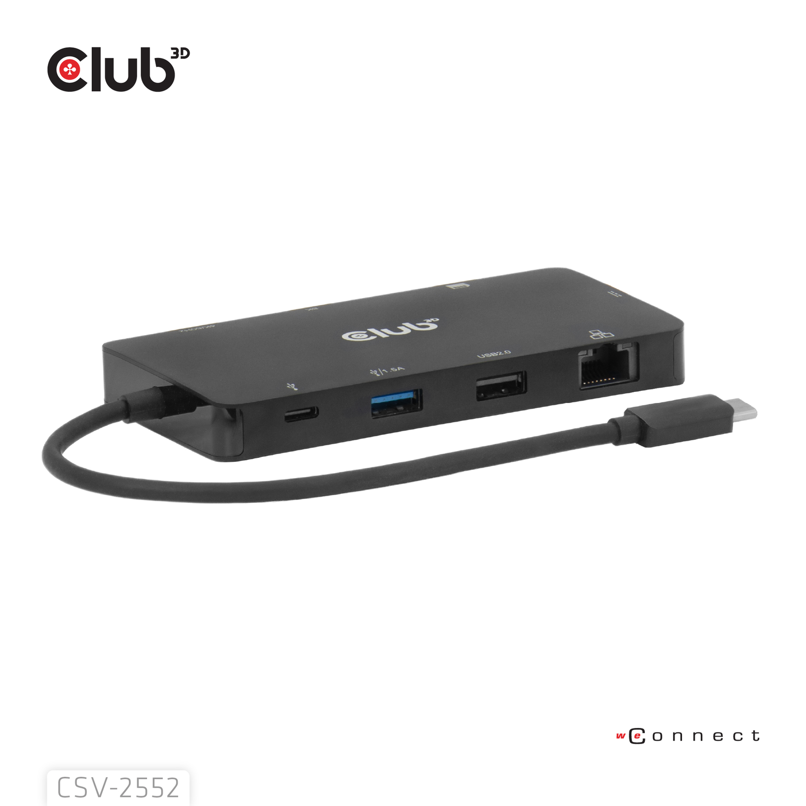 club3D USB-C Docking Station CSV-2552 Integrated Card Reader USB-C Power Delivery