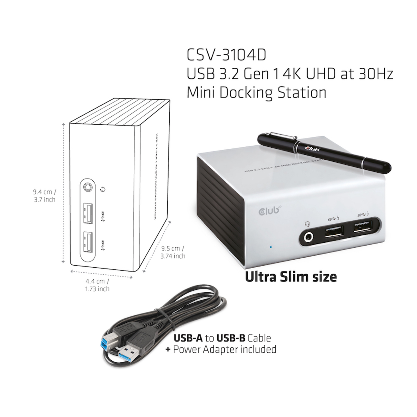 Club 3D USB3 4K Mini Docking Station