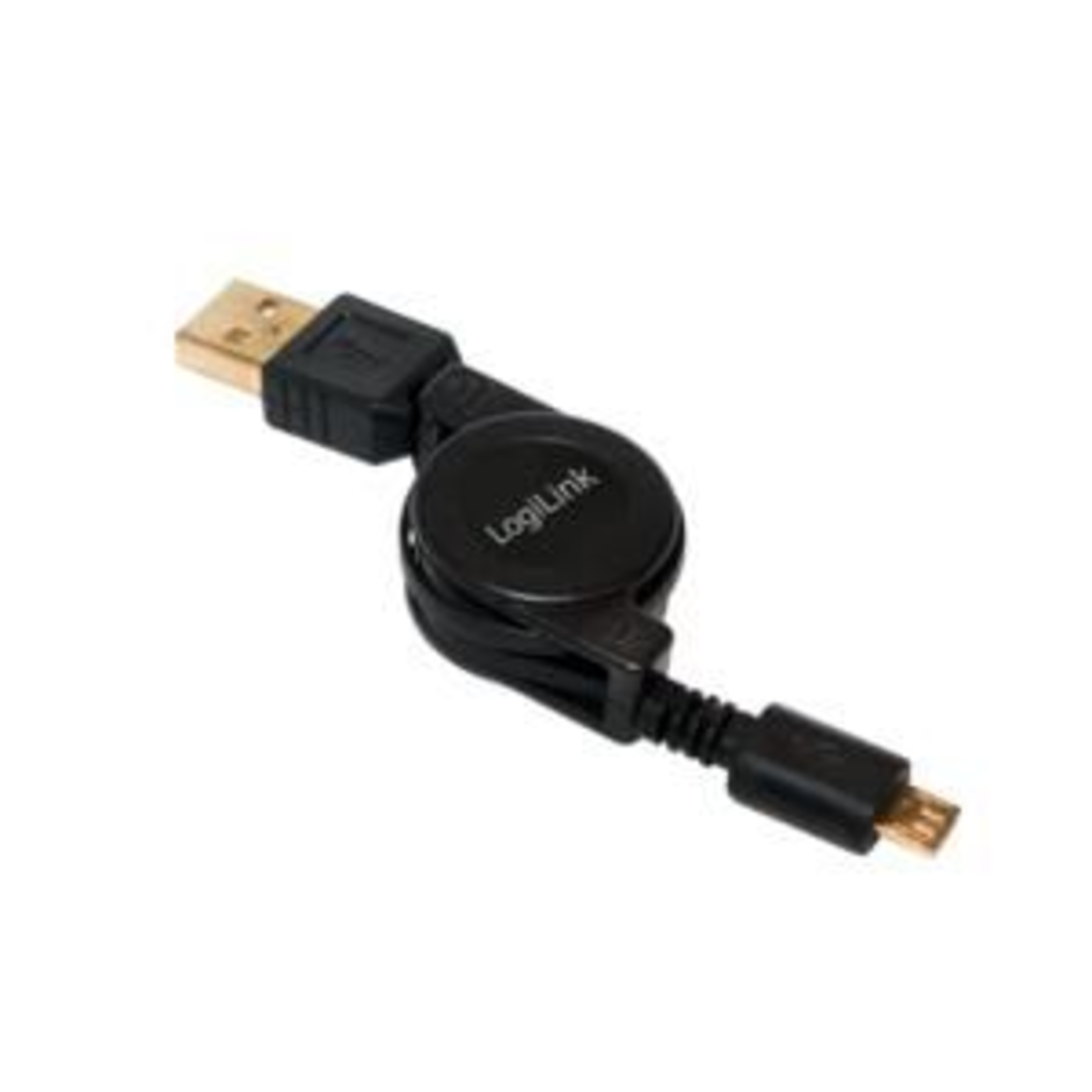 LogiLink USB Cable USB 2.0 USB-A Plug USB Micro-B Plug 0.75 M Black Incl. Reel CU0090