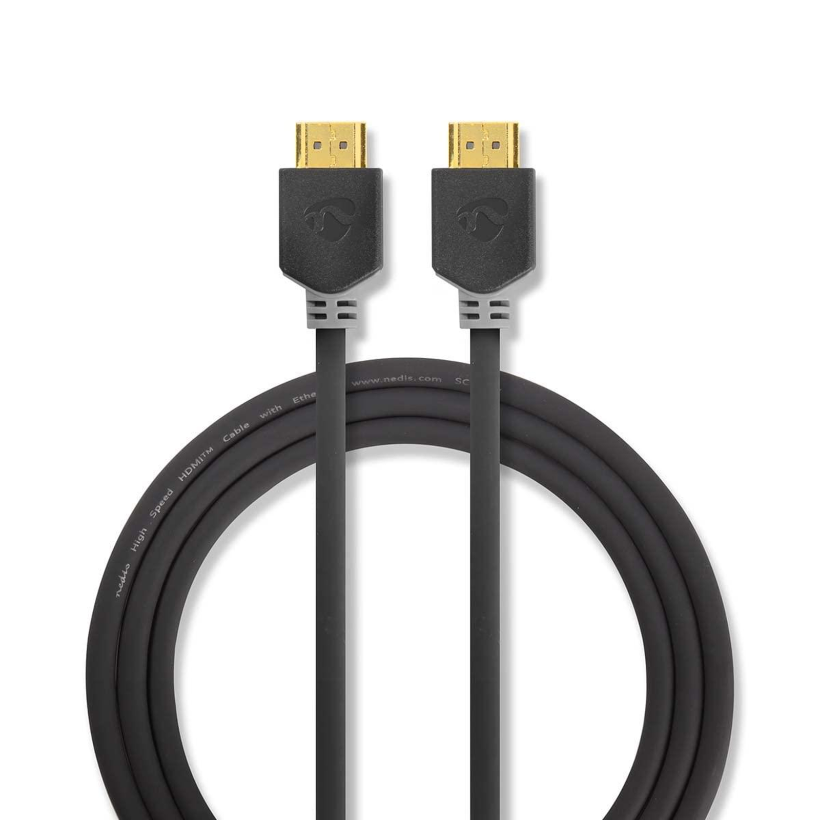 Nedis High Speed HDMI CableEthernet Plug 4K60Hz ARC 18GBps 2.00 M Round PVC Anthracite