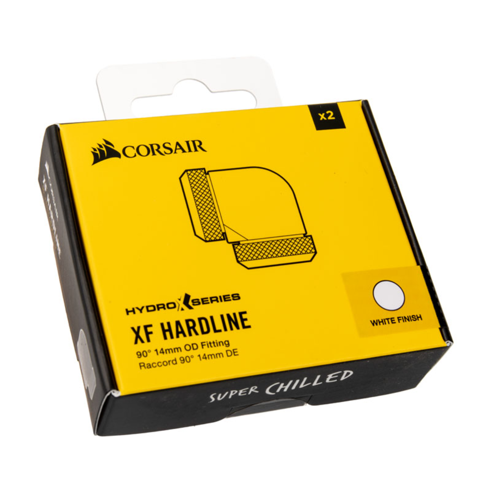Corsair CX-9052020-WW White Adjustment Liquid Brass 1-4 Inch 90 Degrees