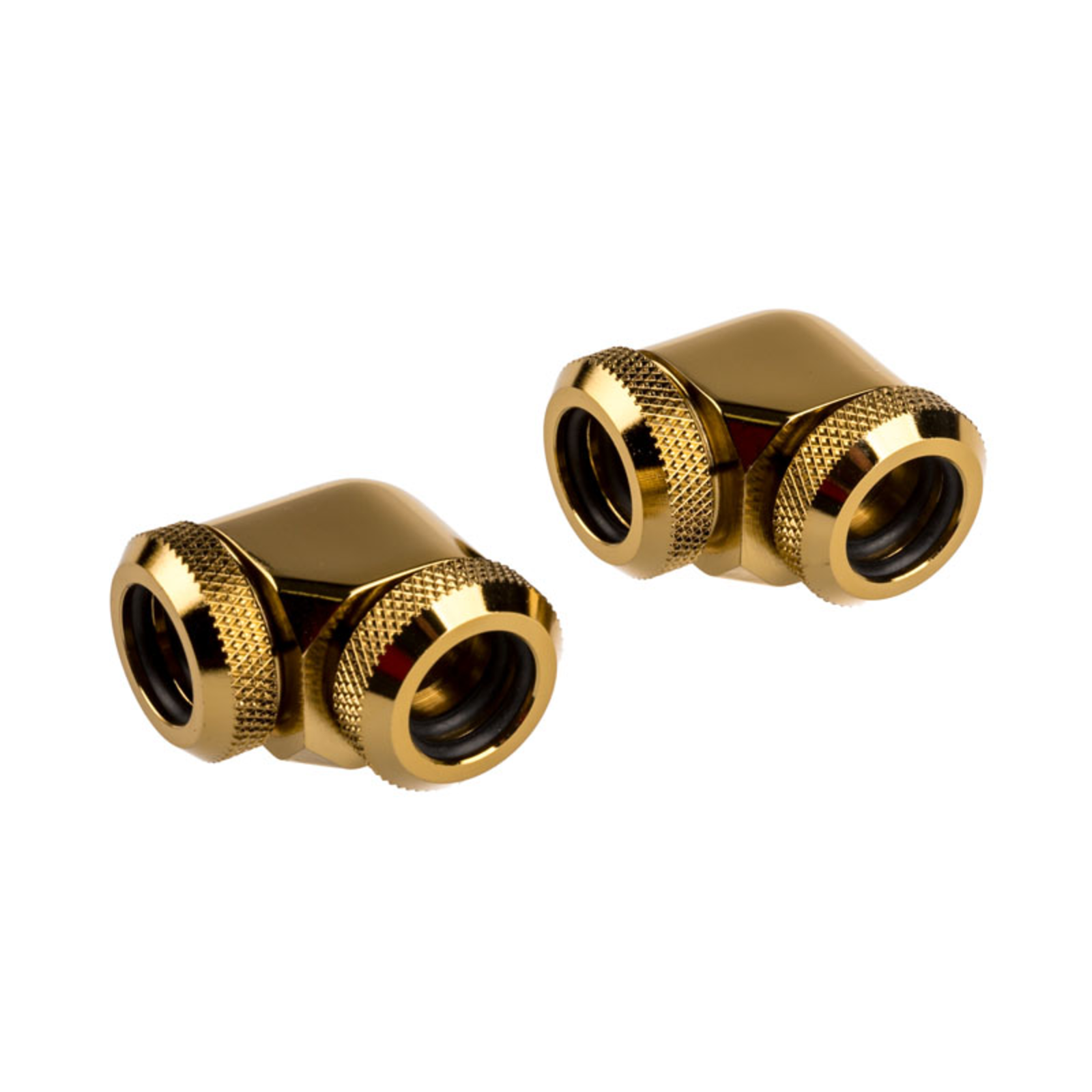 Corsair Hydro X Series XF Hardline Adapter 90 Degree 12mm AD to 12mm AD Hardtube Pack of 2 gold