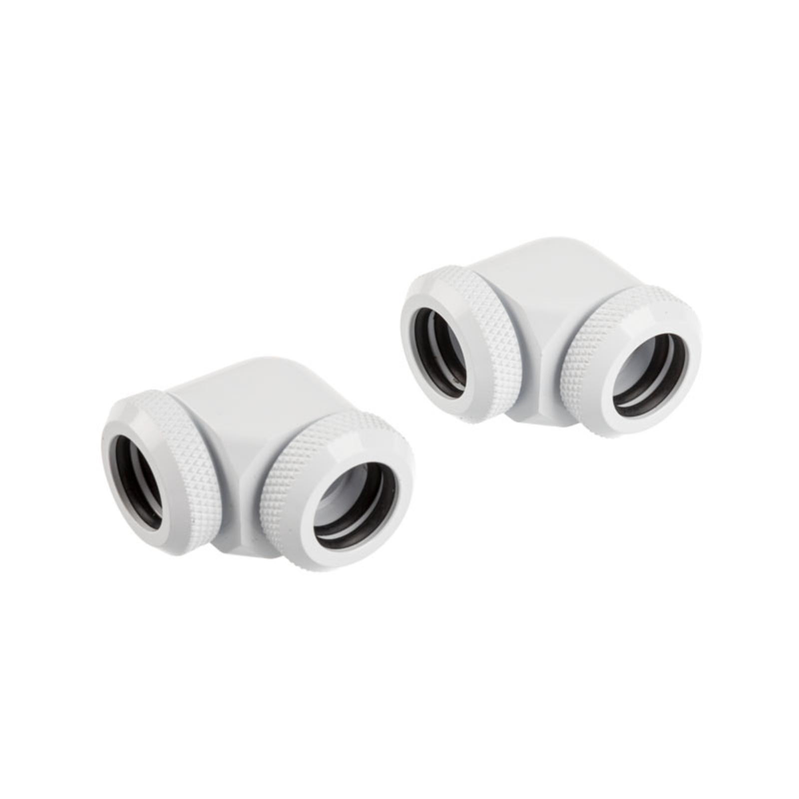 Corsair Hydro X Series XF Hardline Adapter 90 Degree 12mm AD to 12mm AD Hardtube Pack of 2 White