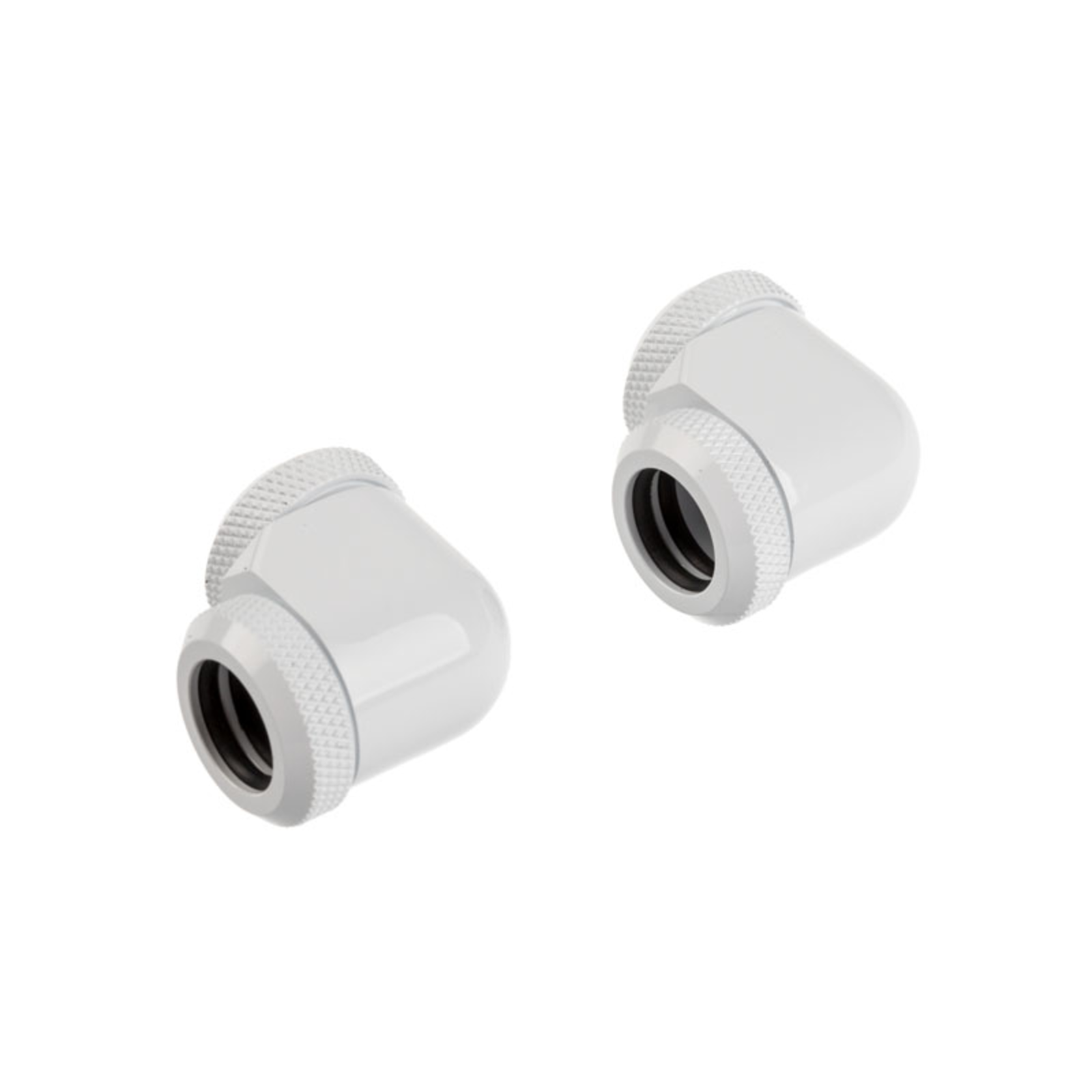 Corsair Hydro X Series XF Hardline Adapter 90 Degree 12mm AD to 12mm AD Hardtube Pack of 2 White