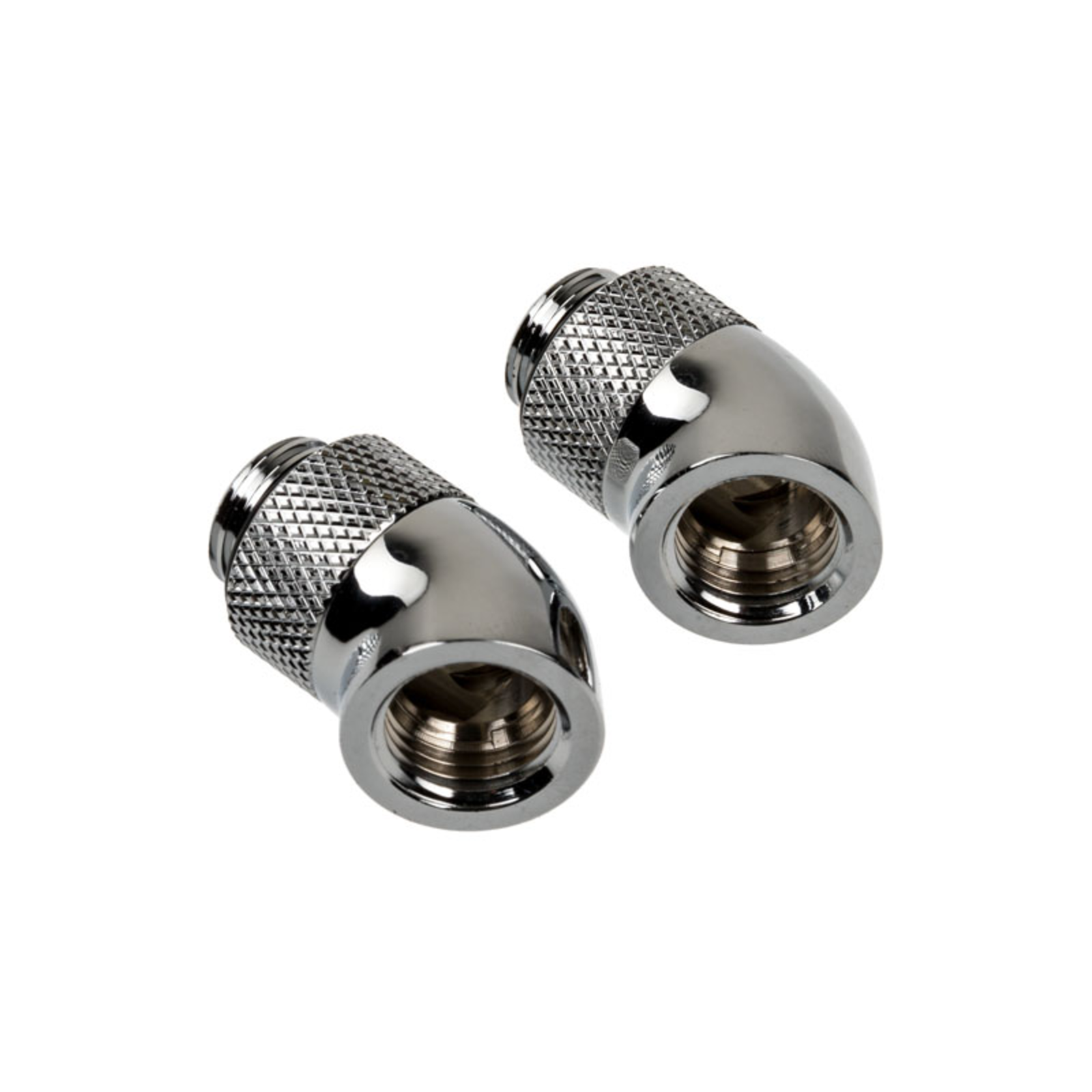 Corsair Hydro X Series Adapter 45 Degree G1/4inch Male to G1/4inch Female Pack of 2 redatable Chrome