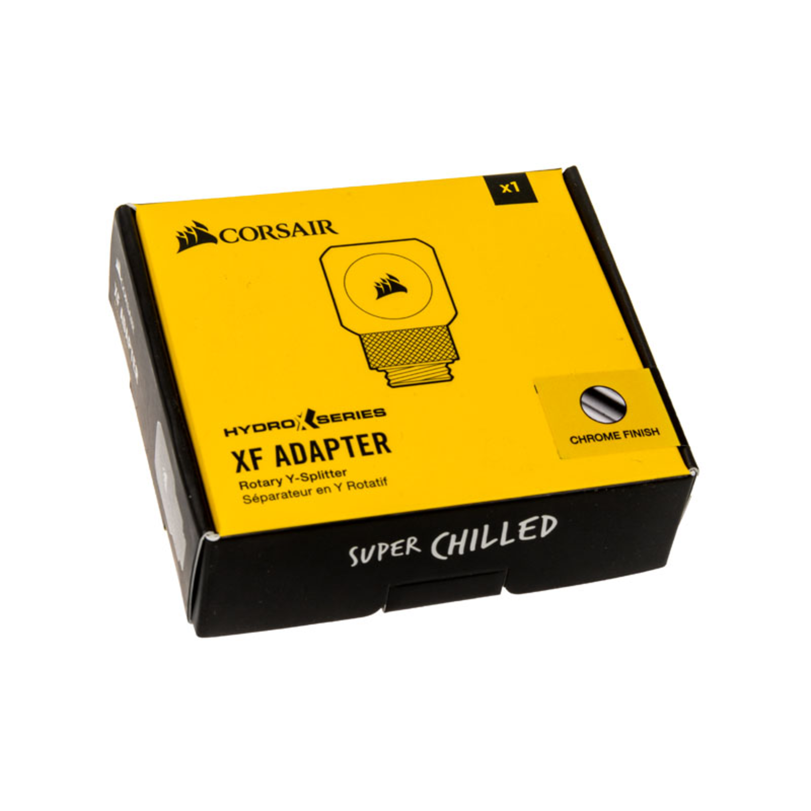 Corsair HydroxSeries XF Adapter Y-splitter G1/4inch Male to 2x G1/4inch Female redatable Silver