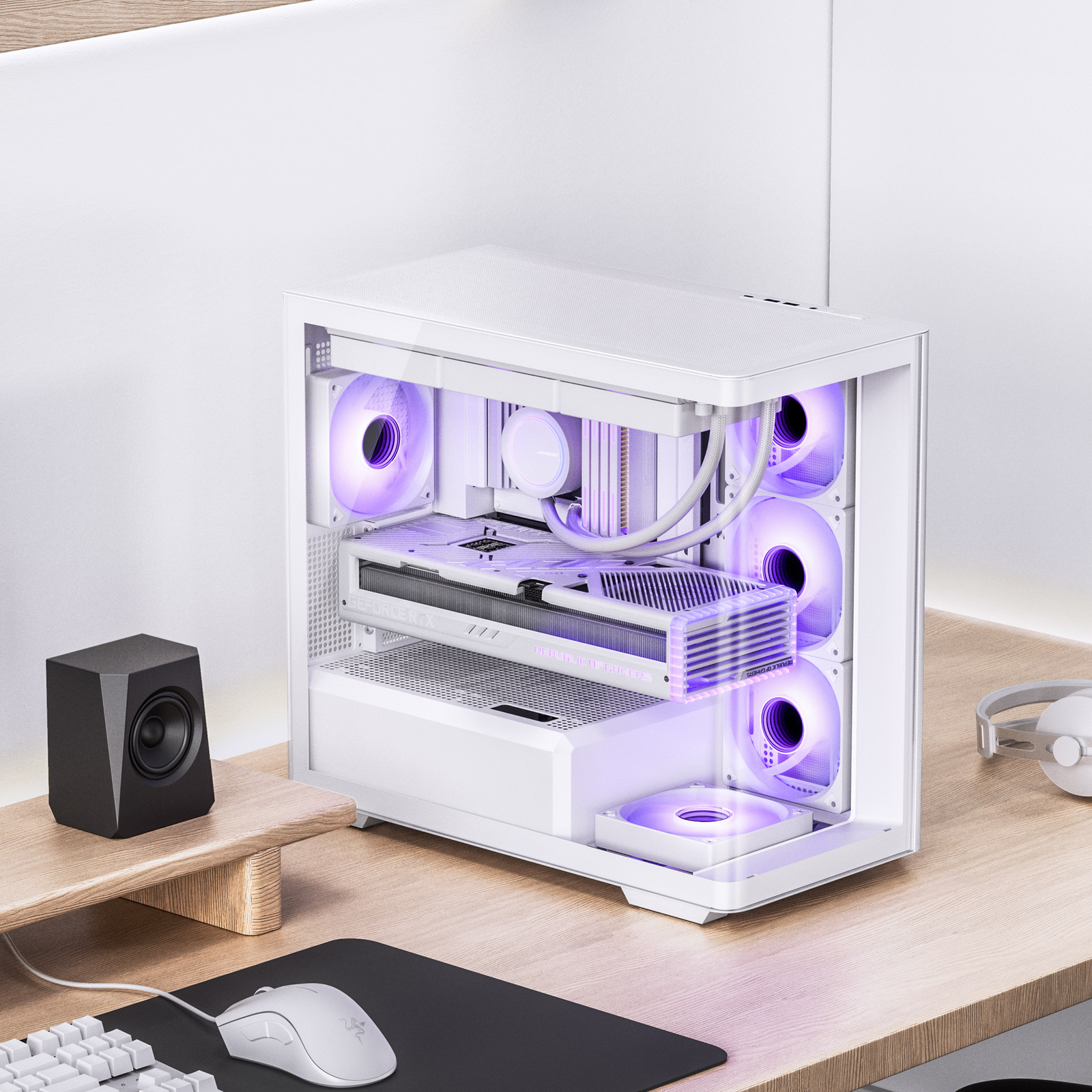 jonsbo D300 Midi-Tower 270 Degrees Tempered Glass White