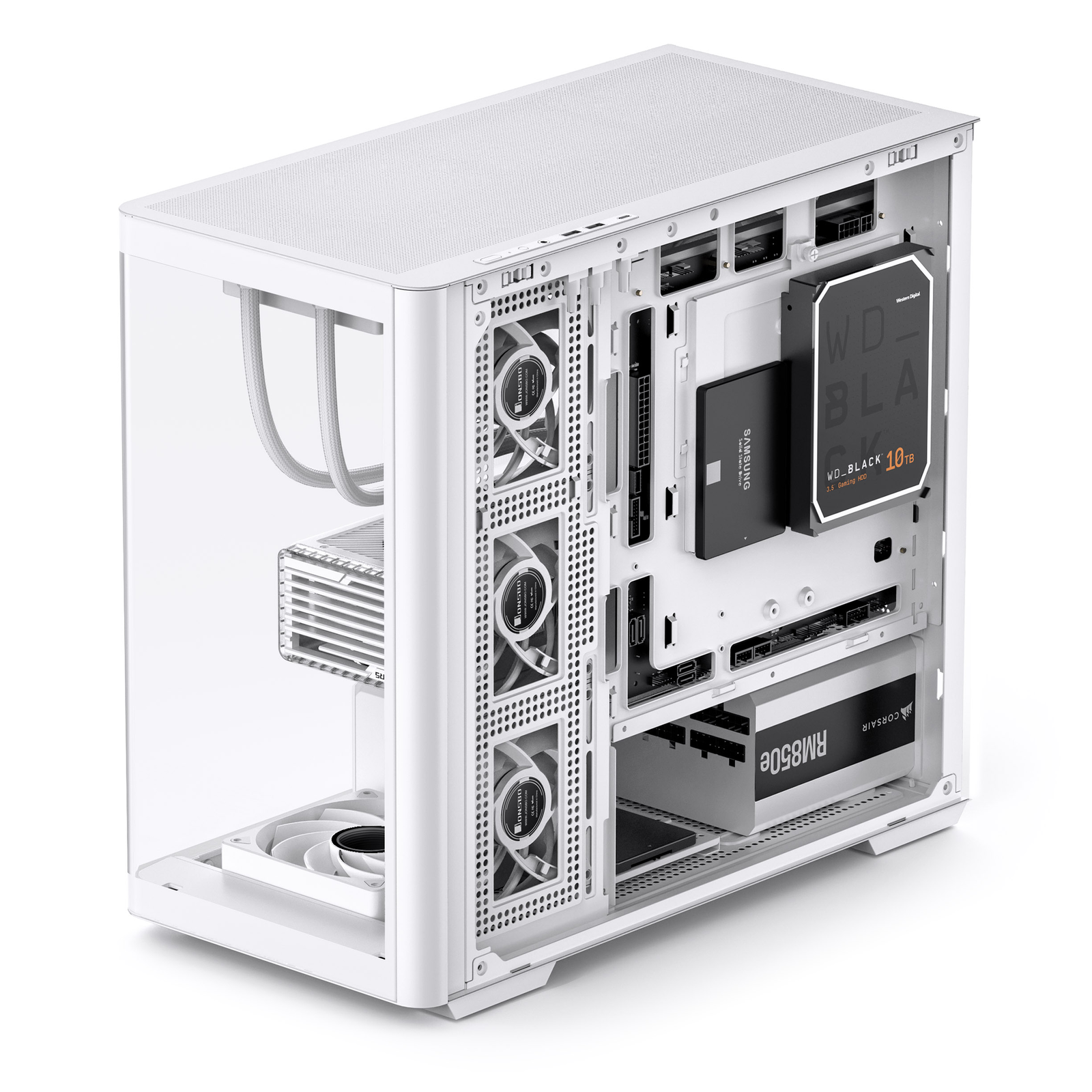 jonsbo D300 Midi-Tower 270 Degrees Tempered Glass White