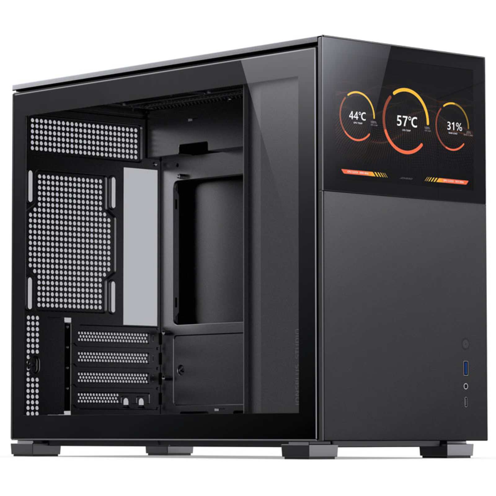 jonsbo D31 Screen Micro-ATX Case Tempered Glass Black