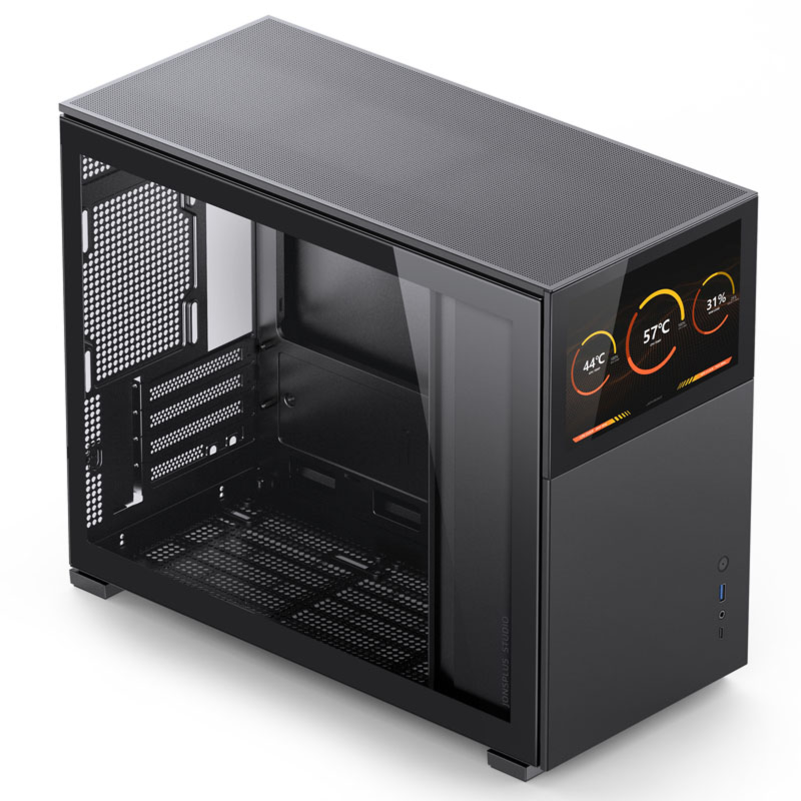 jonsbo D31 Screen Micro-ATX Case Tempered Glass Black
