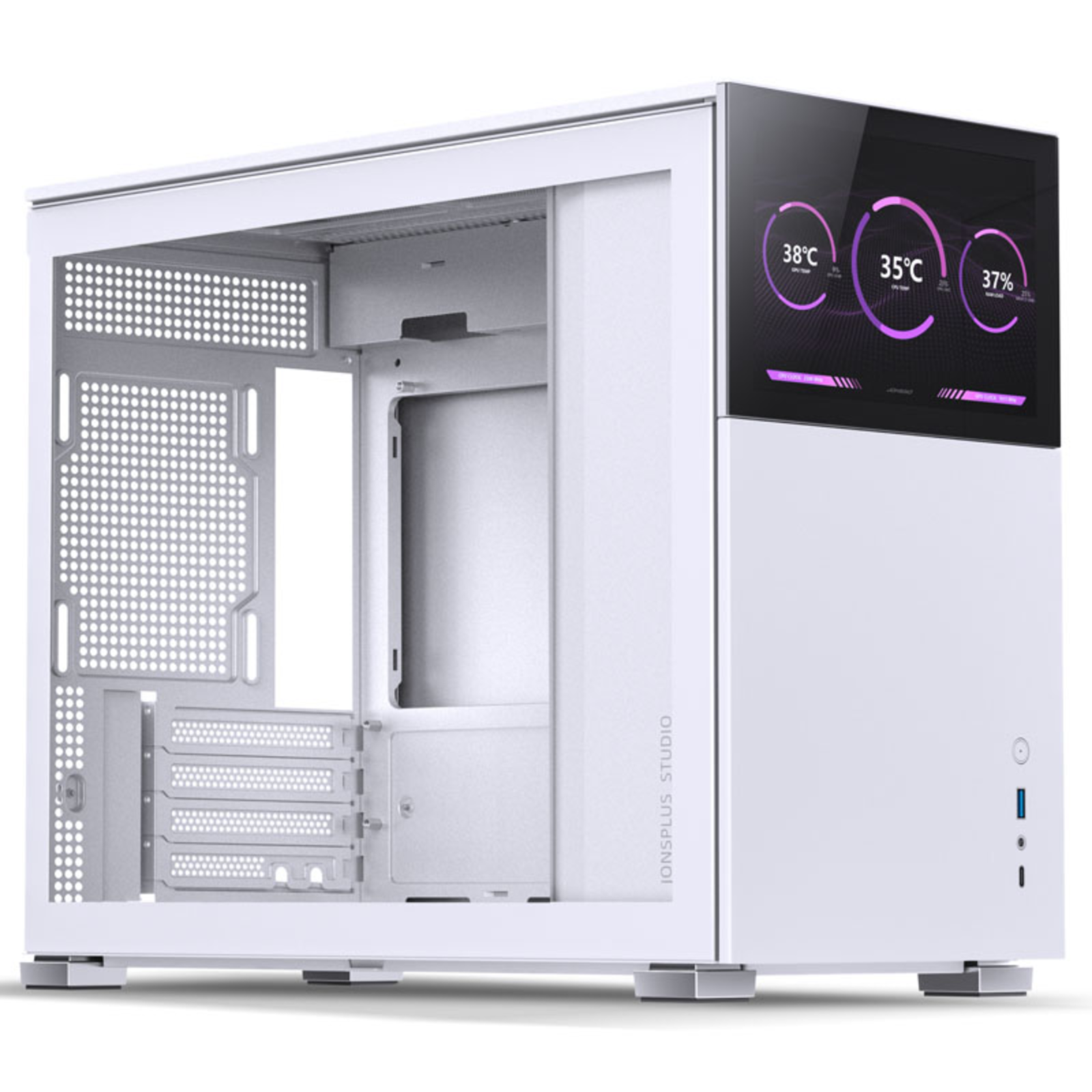 jonsbo D31 Screen Micro-ATX Case Tempered Glass White