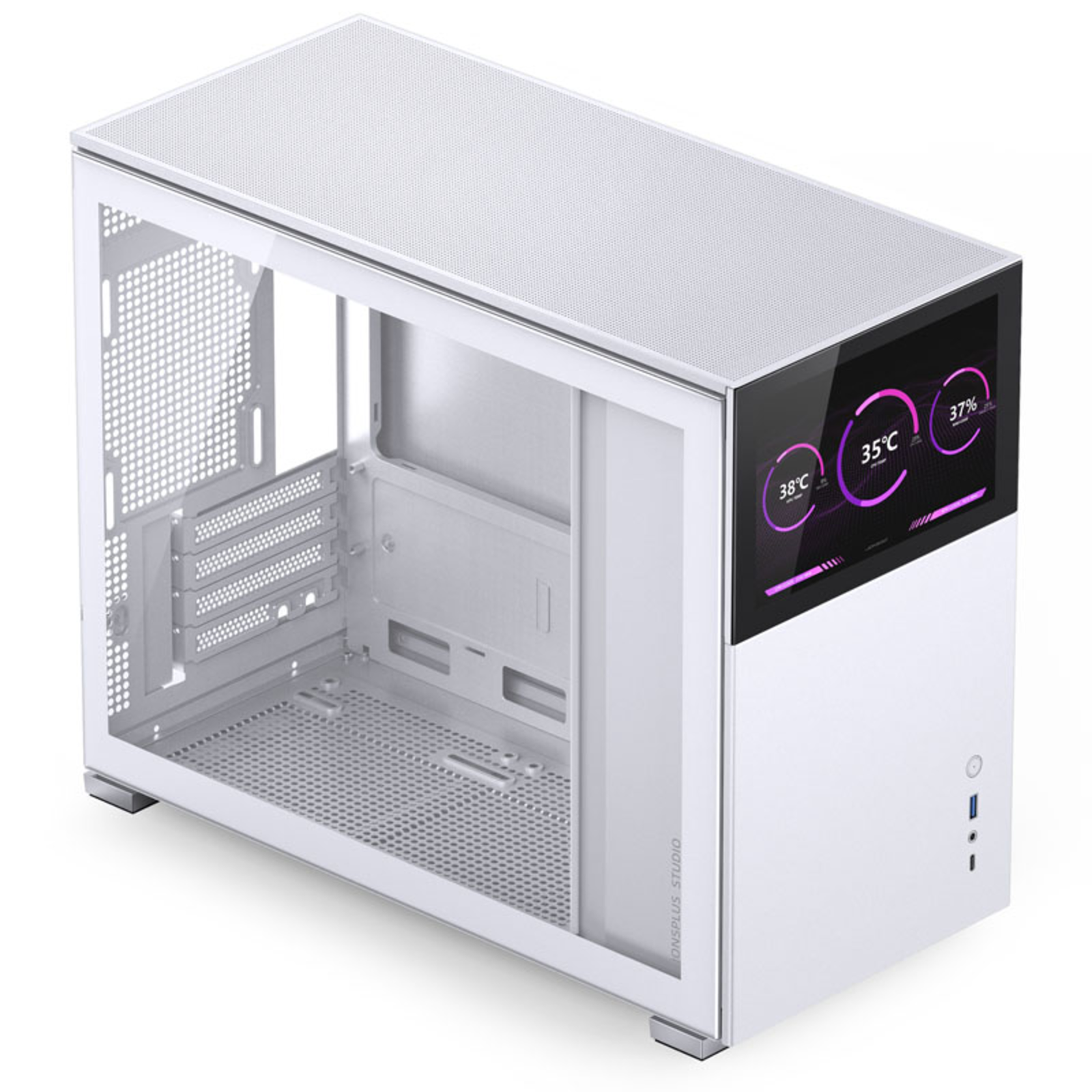 jonsbo D31 Screen Micro-ATX Case Tempered Glass White