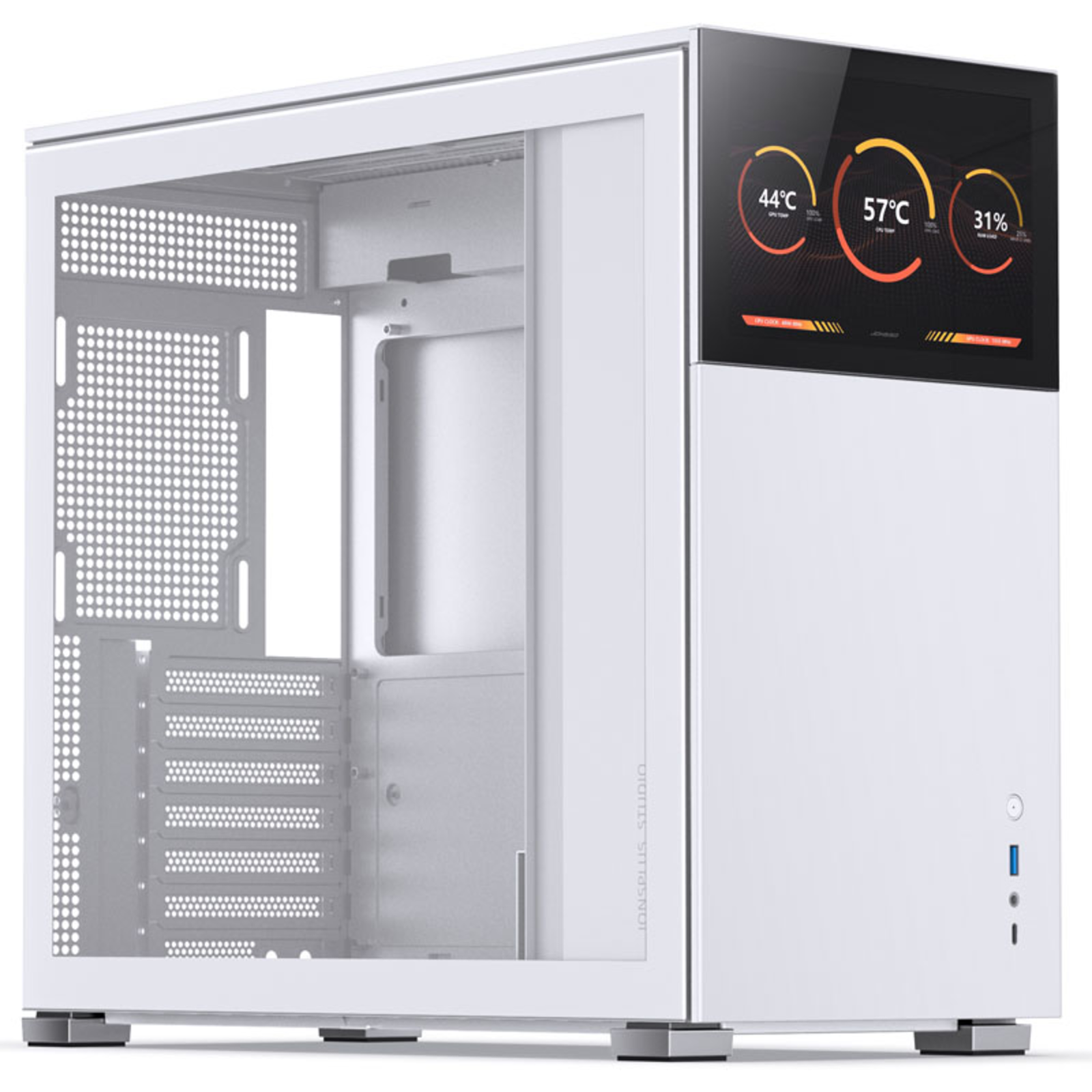jonsbo D41 Screen ATX Case Tempered Glass White