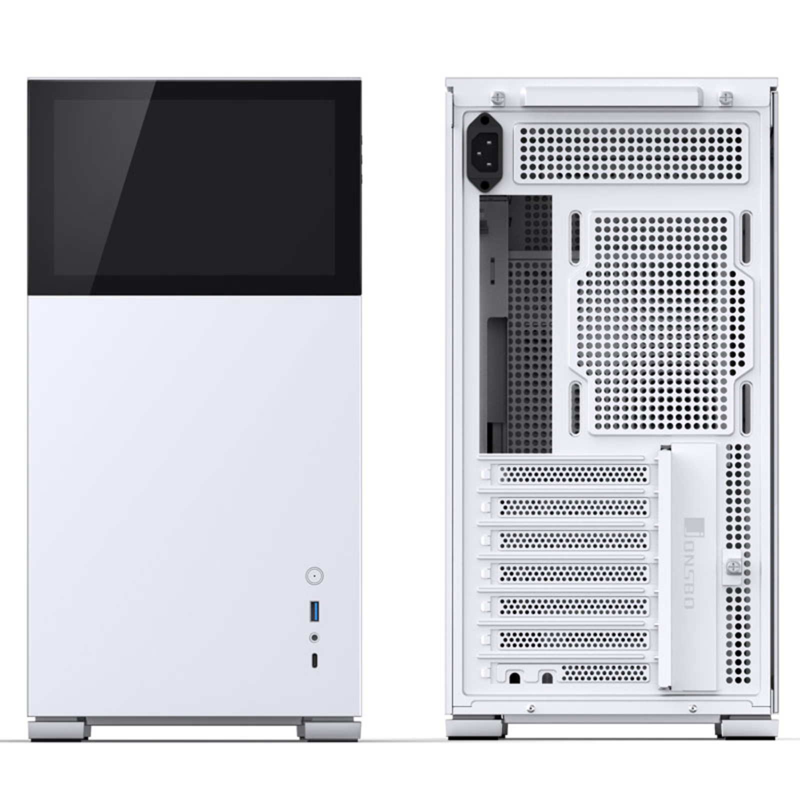 jonsbo D41 Screen ATX Case Tempered Glass White
