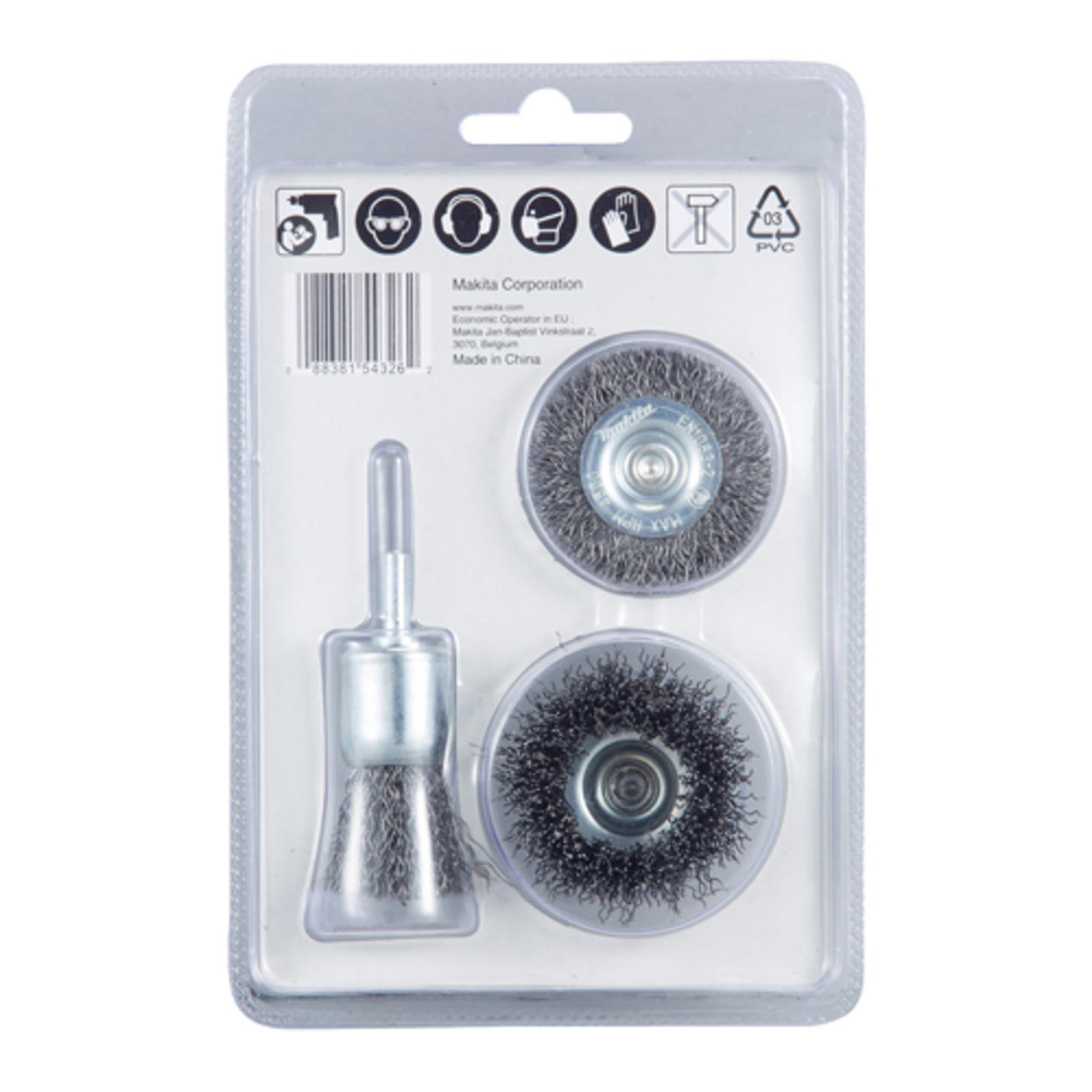 Makita Wire Brush Set for Steel Paint Rust Coating