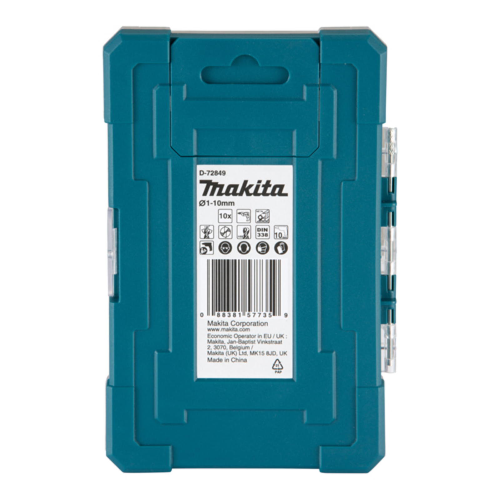 Makita Drill Bit Set for Metal Twist Drill 10 Pieces 1-10mm Cylindrical for Makita DDF487 DDF487RFE3