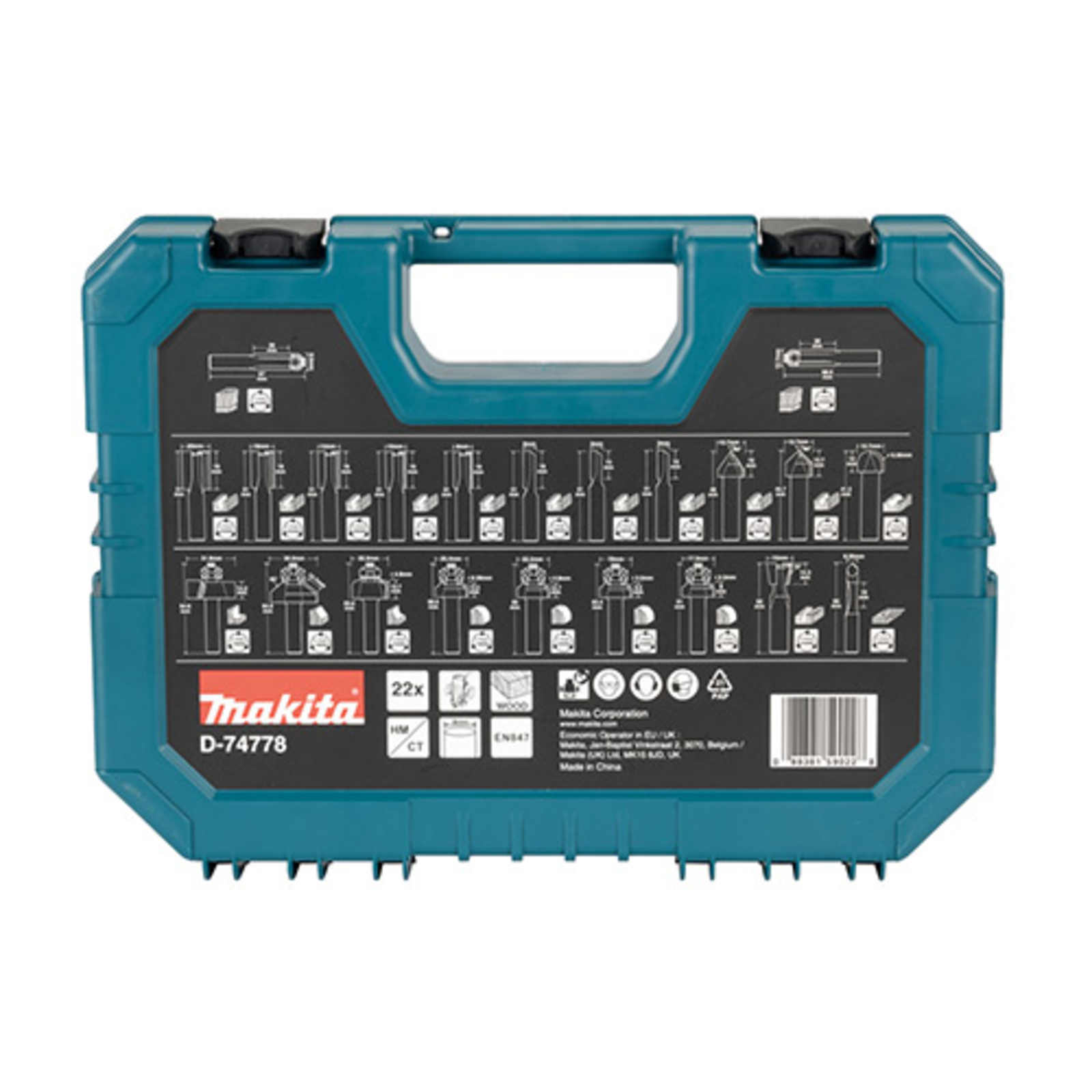 Makita Milling Cutter Set D-74778 22-piece 8mm Shank