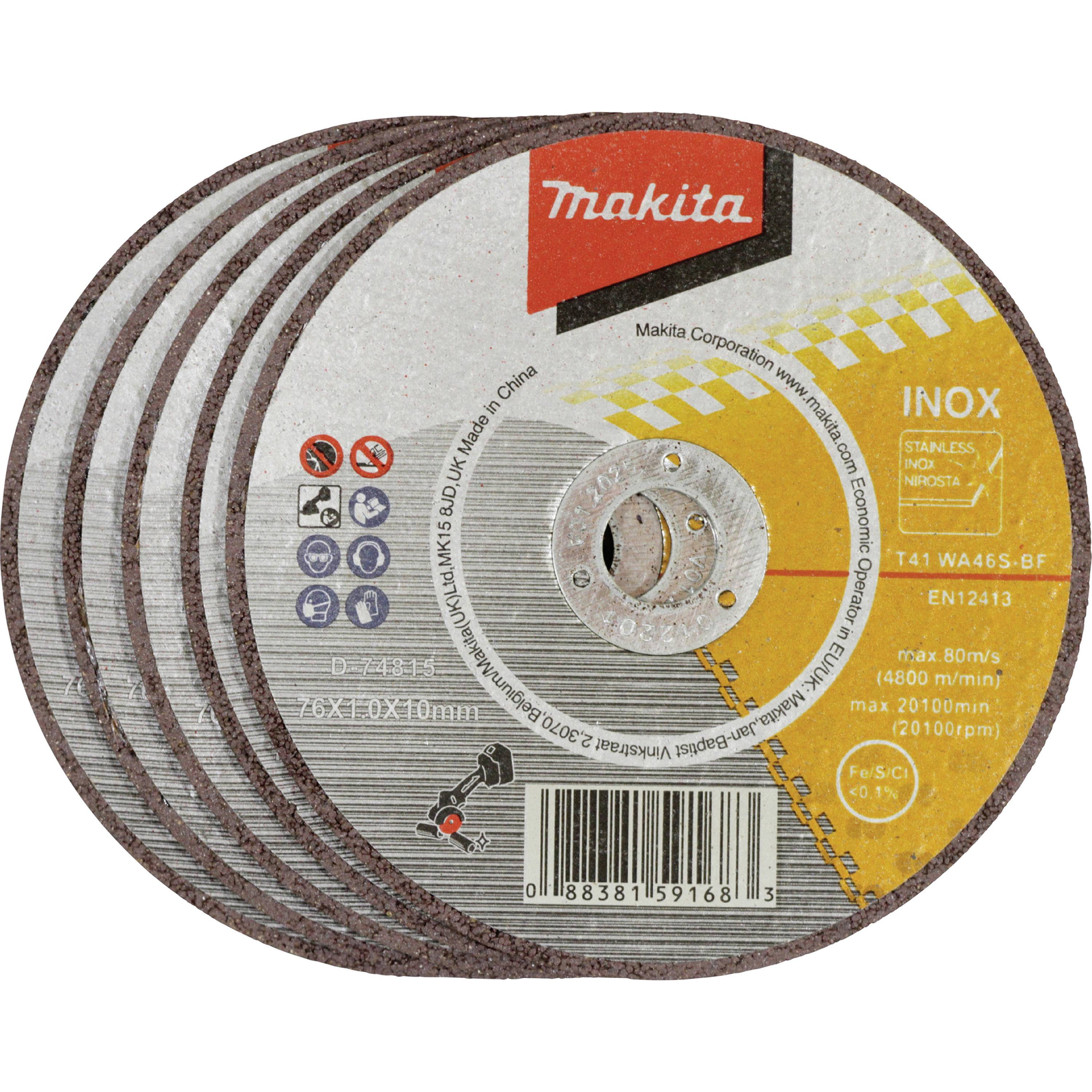 Makita 5 Cutting Discs D-74815-5