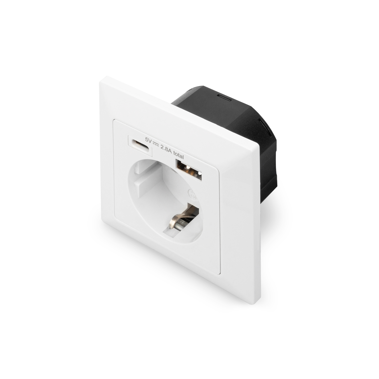 DIGITUS Safety Socket for Flush Mounting with 1 X USB Type-C 1 X USB A
