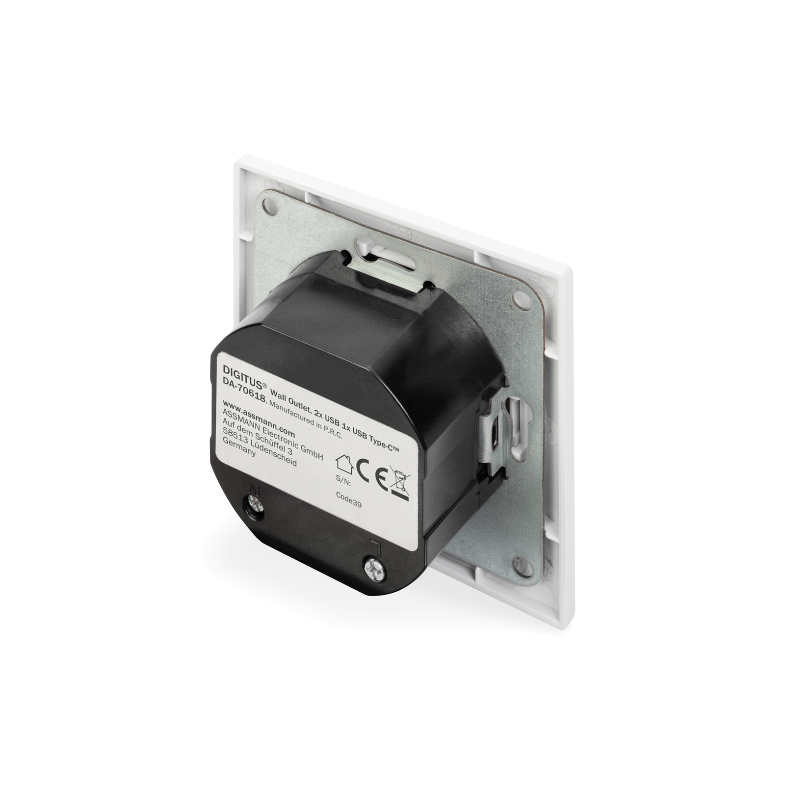 Digitus Socket Outlet with USB A USB-C Ports Flush-mounted