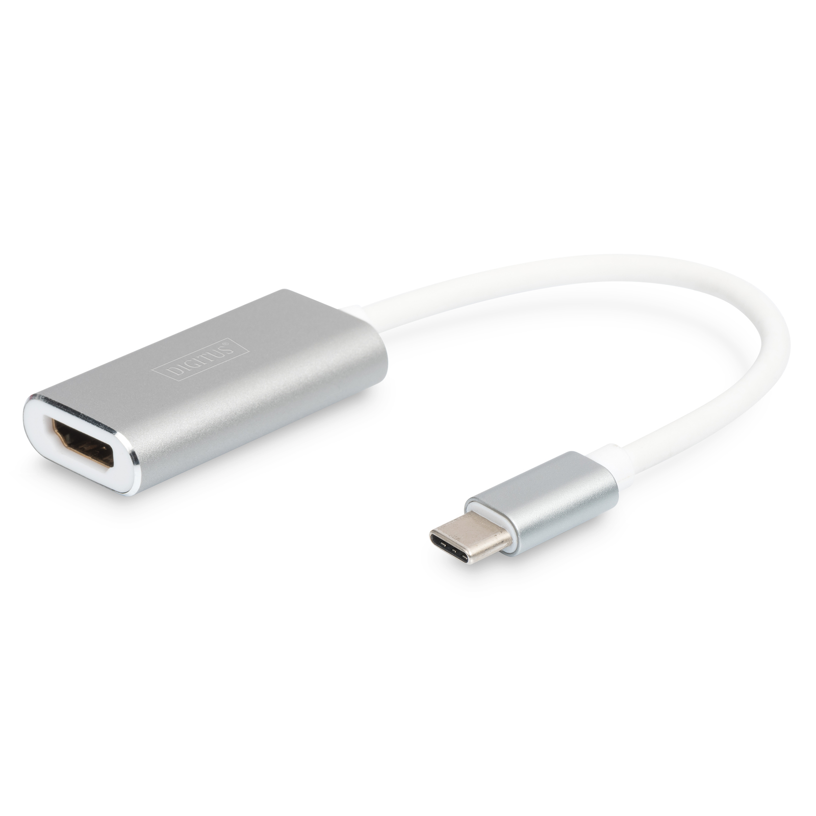 Digitus USB Adapter USB-C Plug And Gt HDMI 4K Socket White Silver 20cm