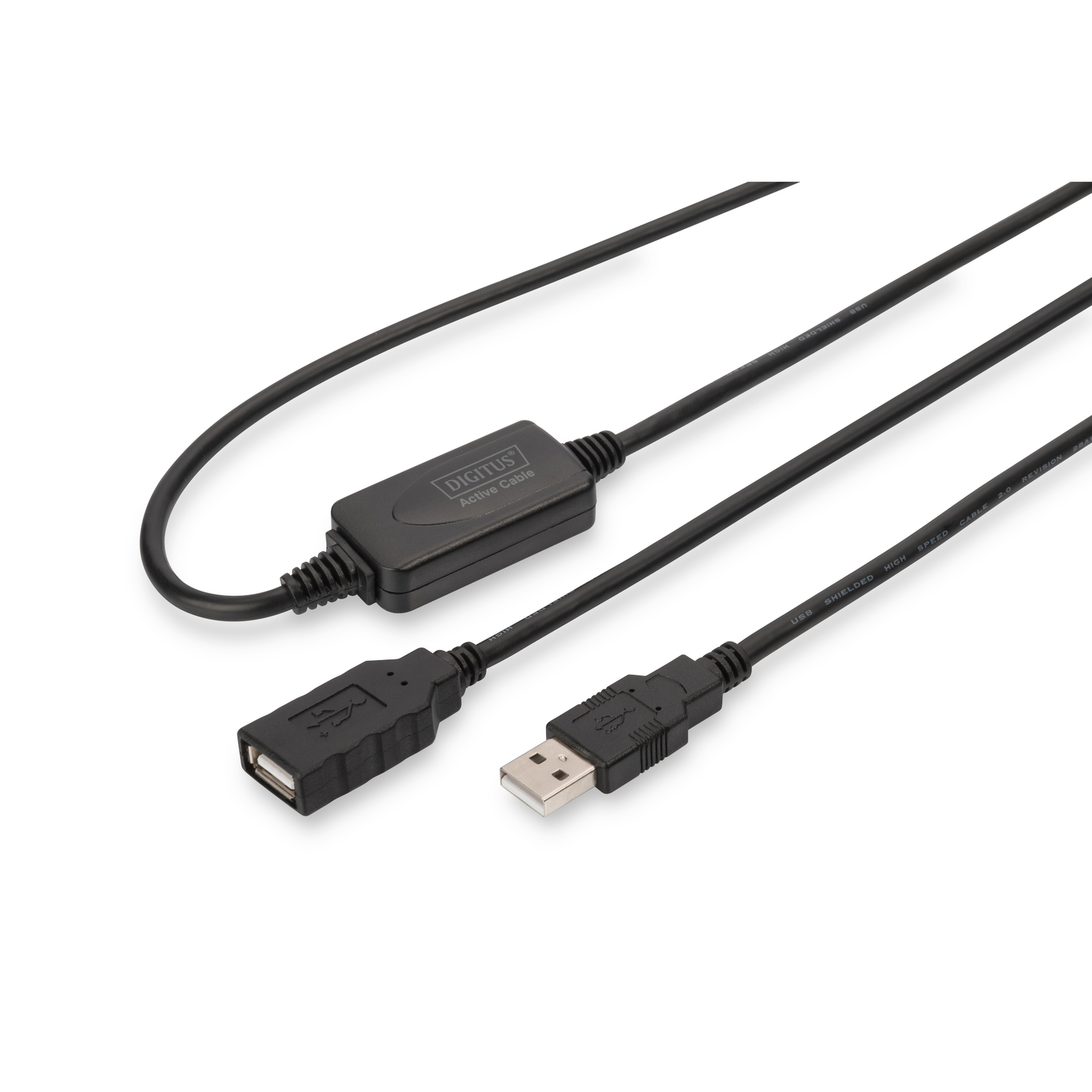 Digitus USB 2.0 Extension Cable Type A -A St/Bu 10m Black