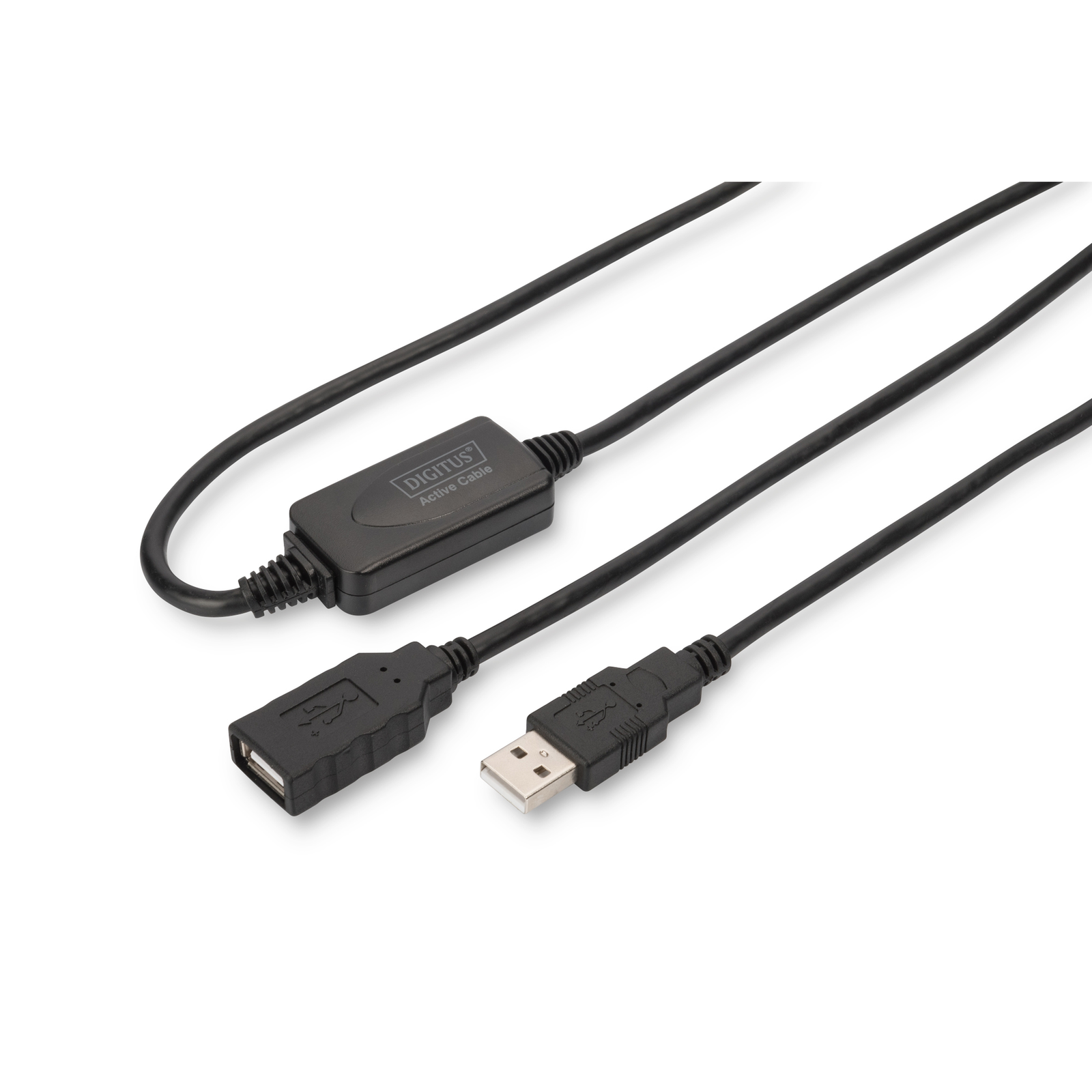 Digitus USB 2.0 Extension Cable Type A -A St/Bu 15m Black