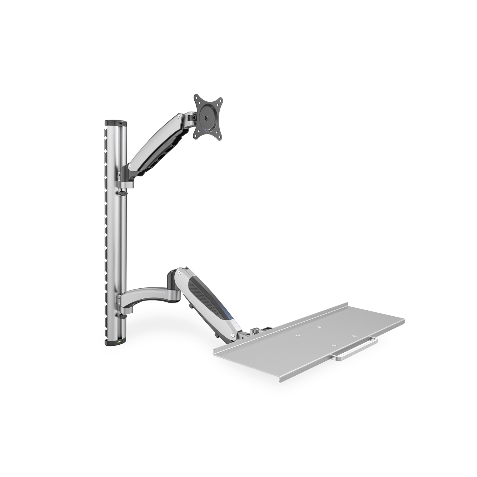 Digitus Workstation Monitor Keyboard Wall Mount 27 Inch 6 Kg VESA 75x75 100x100 Silver