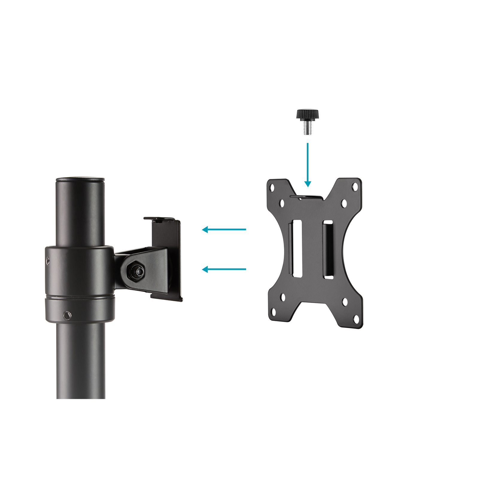 Digitus Universal Single Monitor Column Mount Clamp 8 Kg 38.1cm 15inch 81.3cm 32inch 100 X 100mm