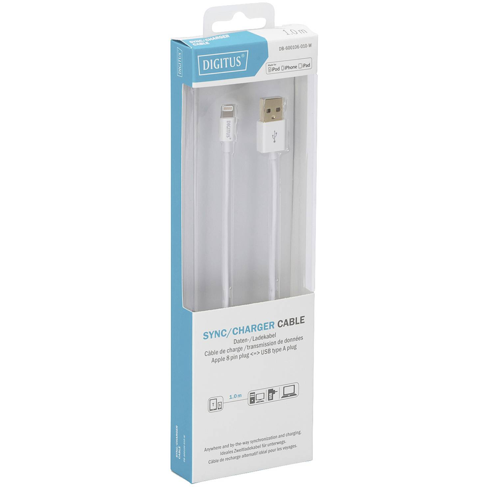 Digitus Lightning to USB A Data-charging Cable MFI Certified