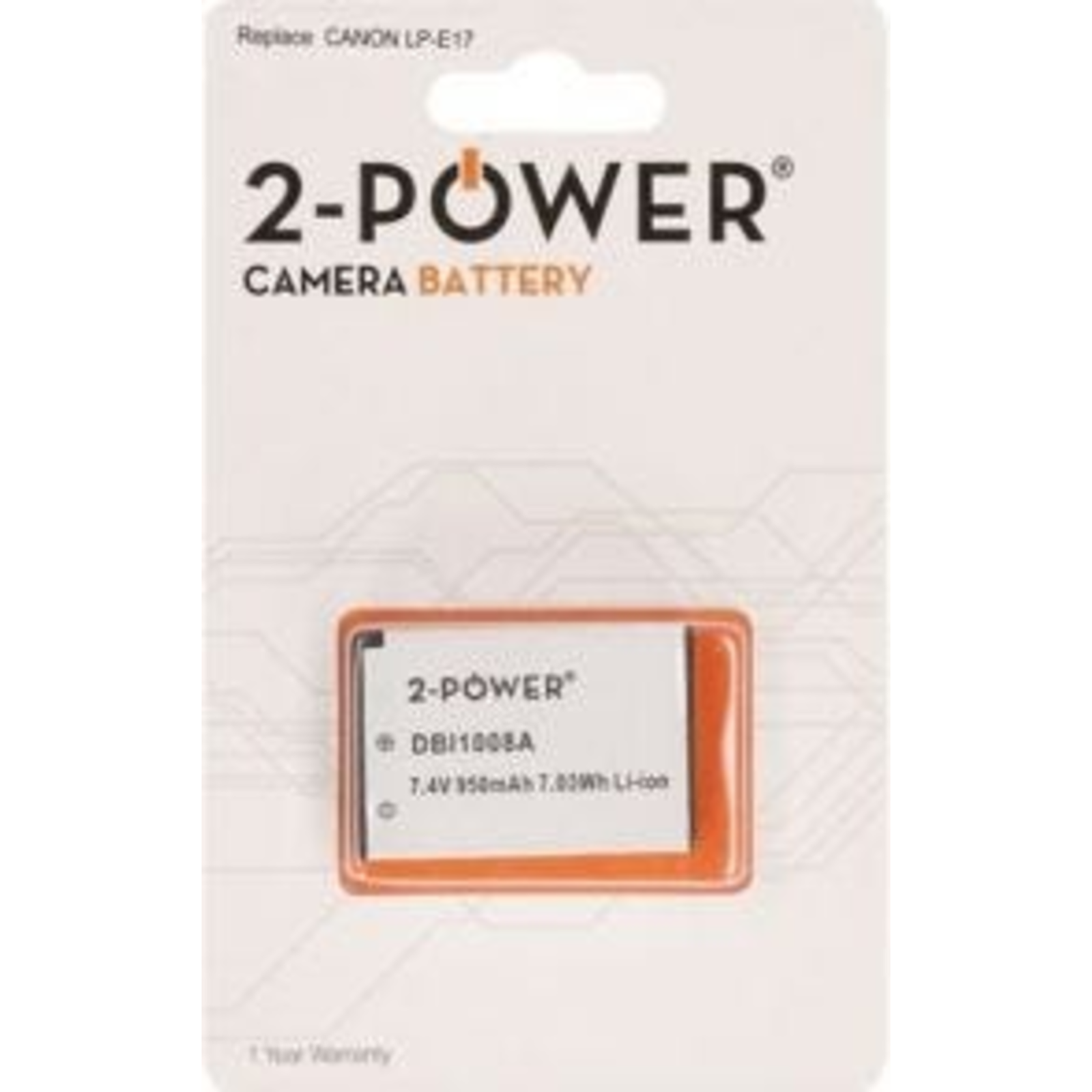 2-POWER 7.2V 1040mAh Not for Canon Charger Canon LP-E17 (half De-coded)