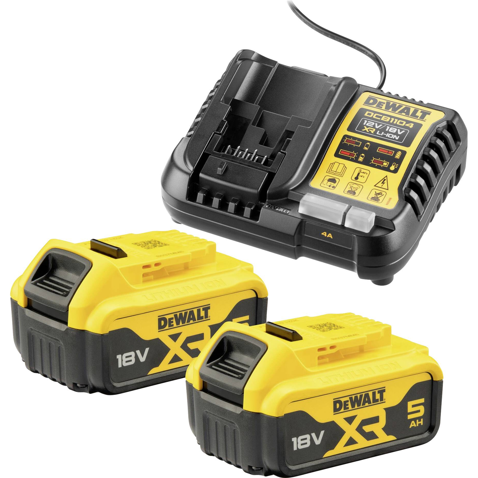 DeWalt ChargeR DCB1104 12/18V +2X5AH(18V)