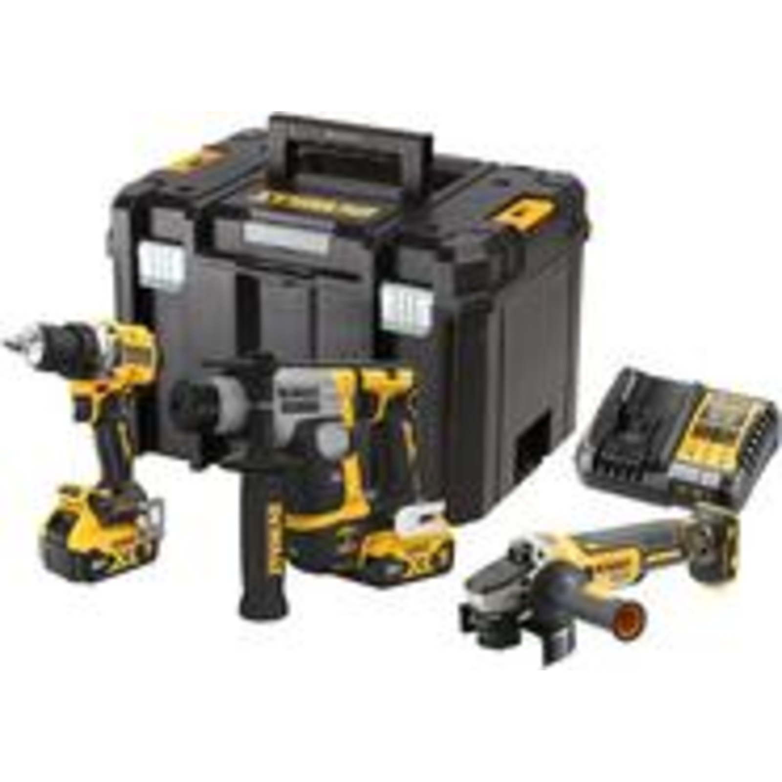 DeWalt DCK355P2T-QW Cordless Drill Driver Cordless Hammer Drill Cordless Angle Grinder 18 V 5 Ah