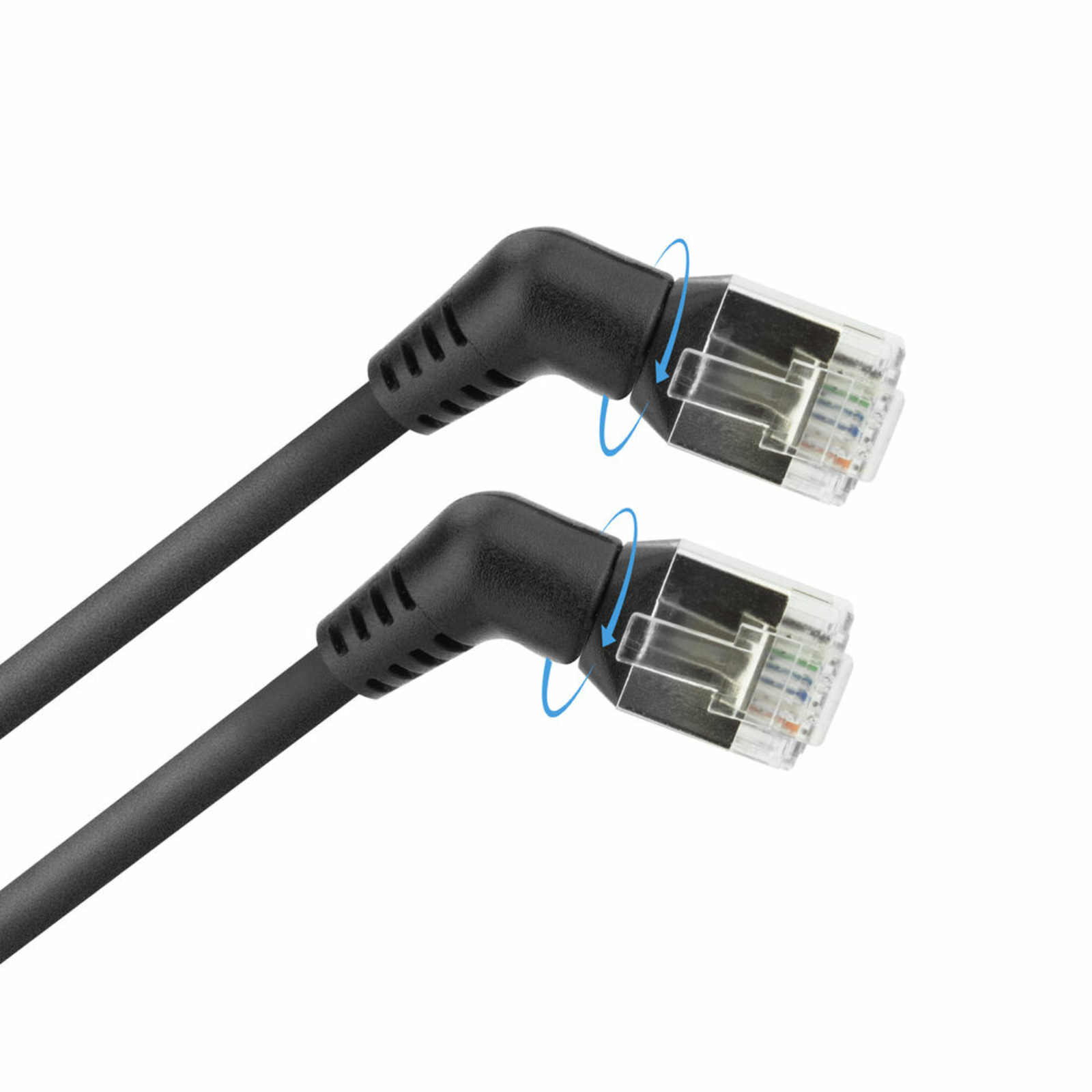 ACT Black U/FTP CAT6A Slimline Patch Cable with 360 redatable Connectors Cable Network