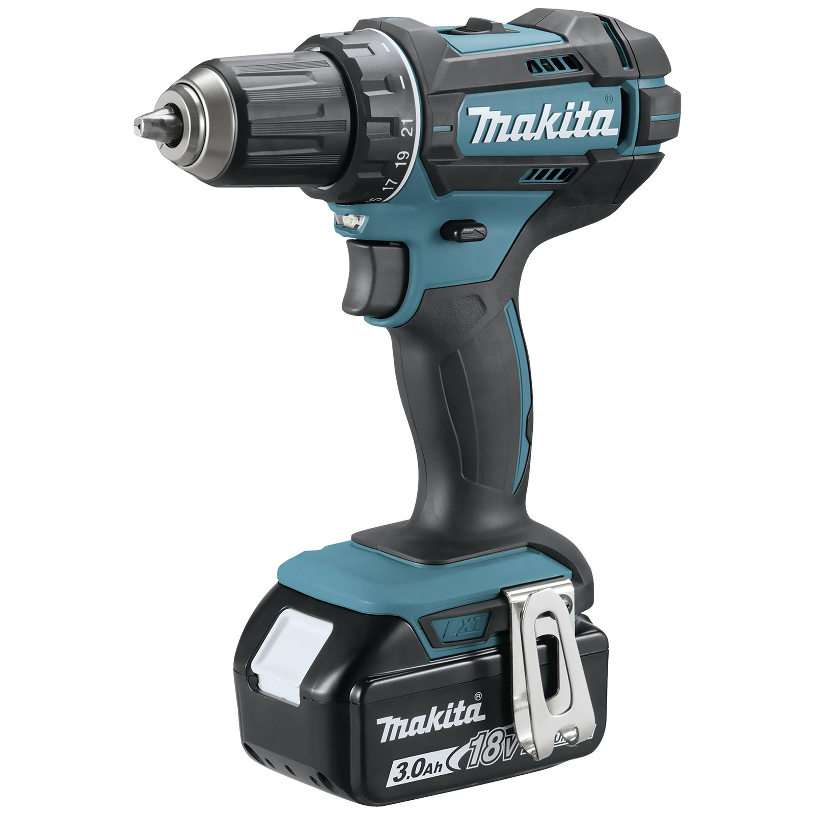 Makita Cordless Drill Driver DDF482RFJ 18Volt Blue Black 2x Li-ion Battery 3.0Ah in MAKPAC Size 2
