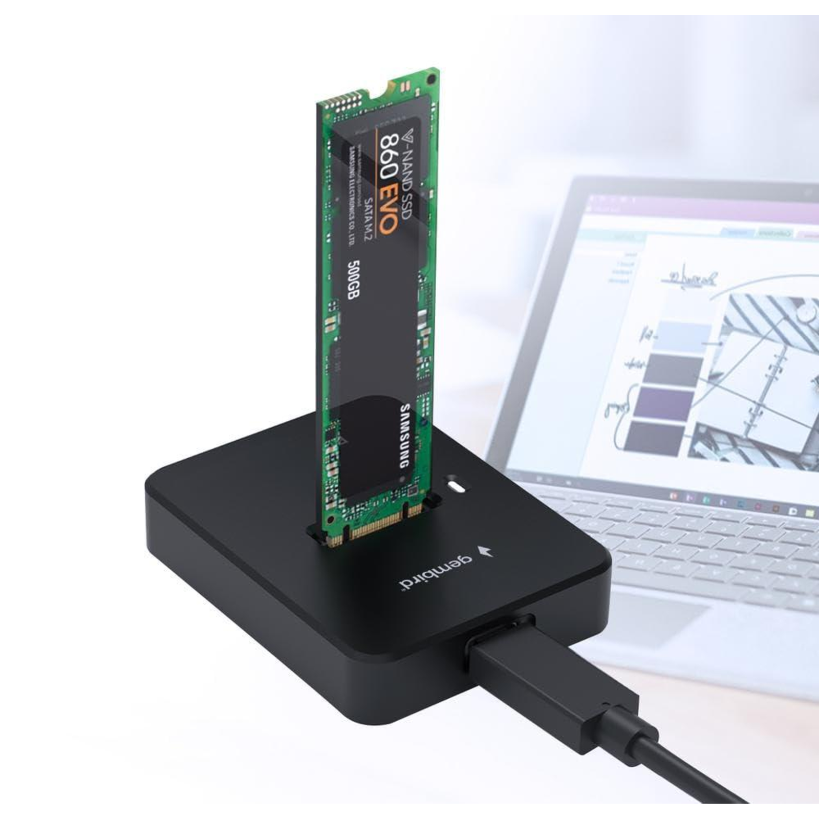 GEMBIRD Docking Station for M2 SATA And NVME SSD Drives Black