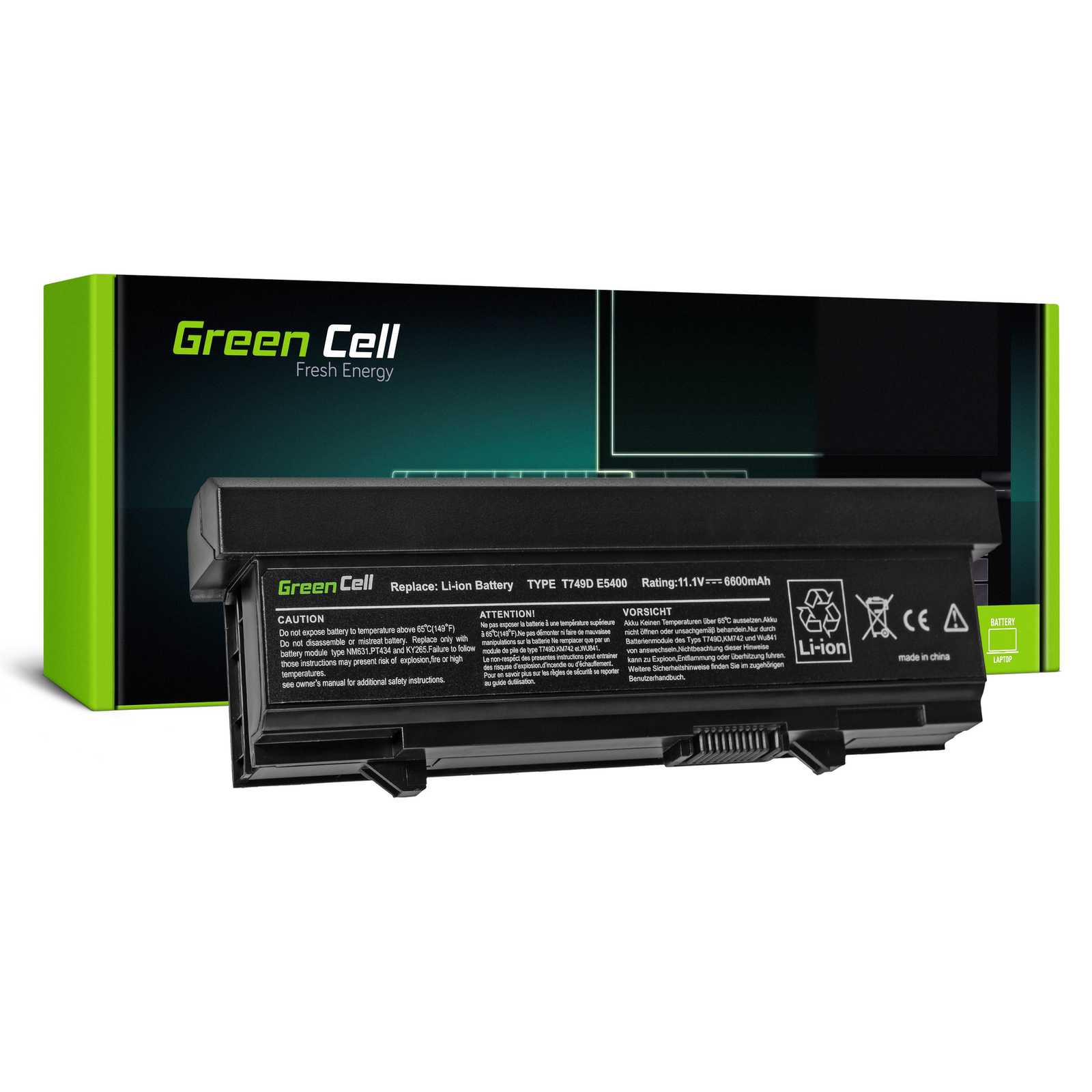 Greencell Laptop Battery for Latitude E5400 E5410 E5500 E5510 11.1V 6600mAh