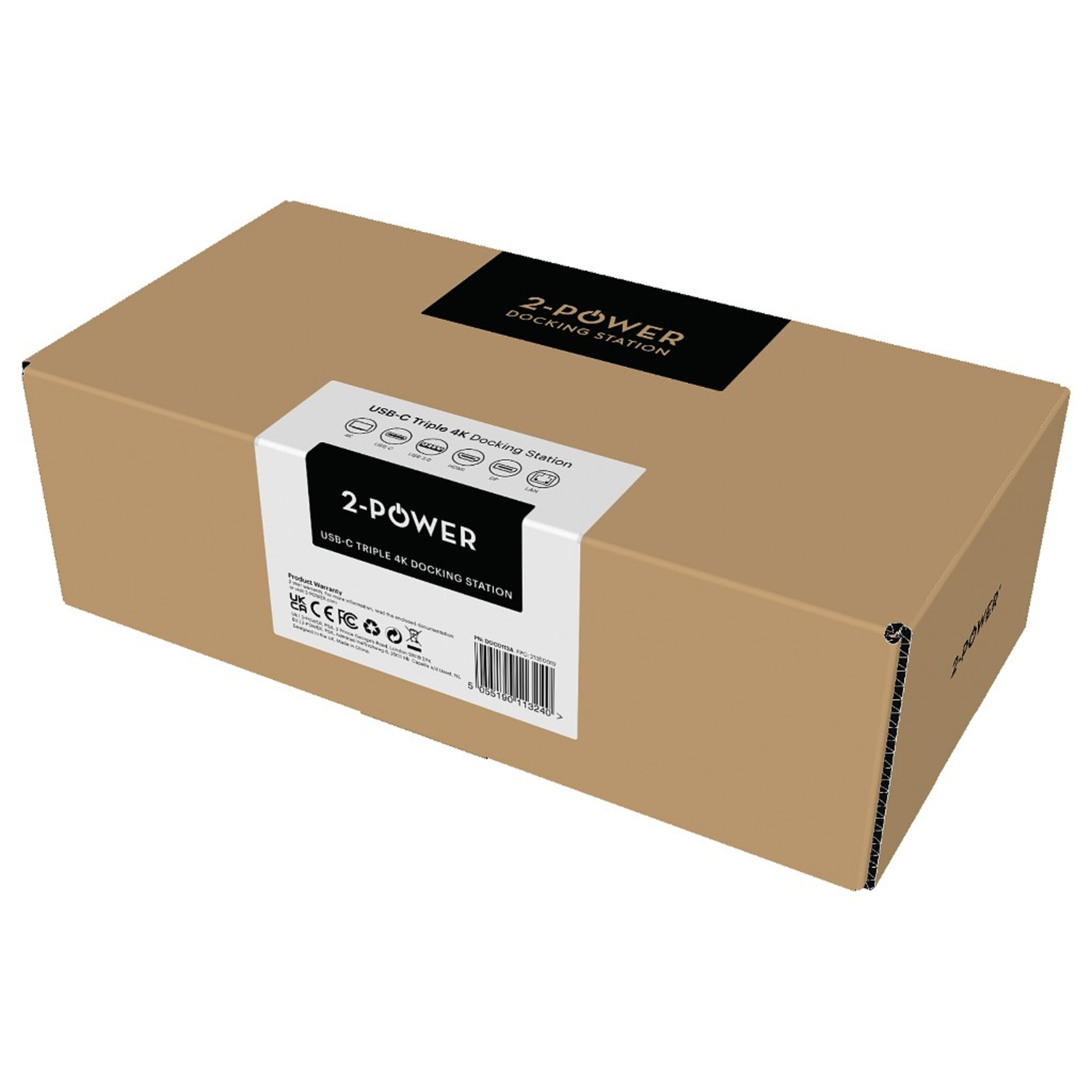 2-POWER Hybrid USB-C/A Triple 4K 100W PD Dock Includes Power Cable. for UK,EU.