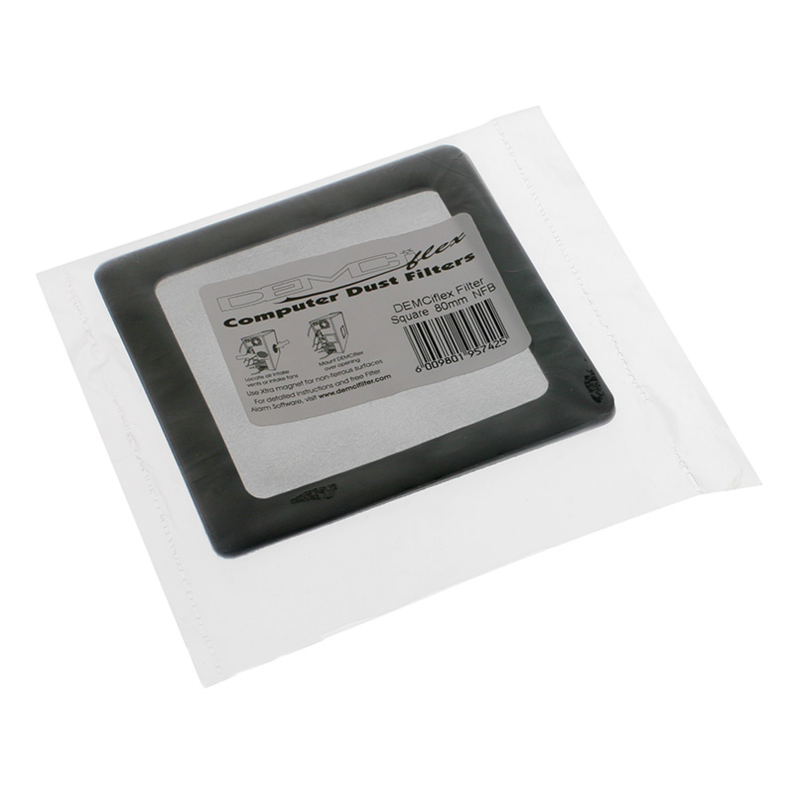 DEMCiflex Dust Filter 80mm Square Black/black