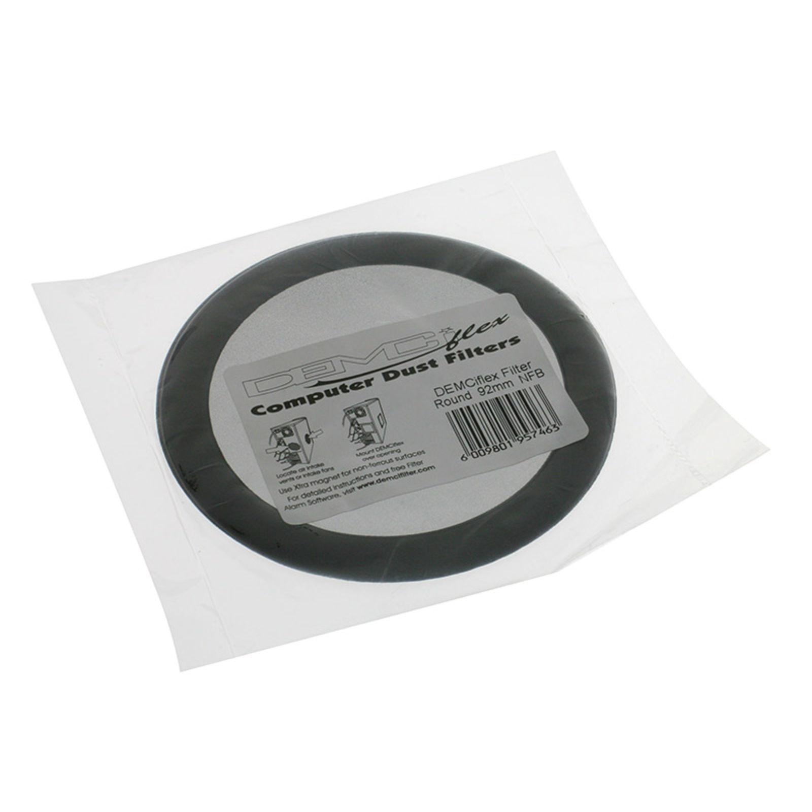 DEMCiflex Dust Filter 92mm Round Black/black