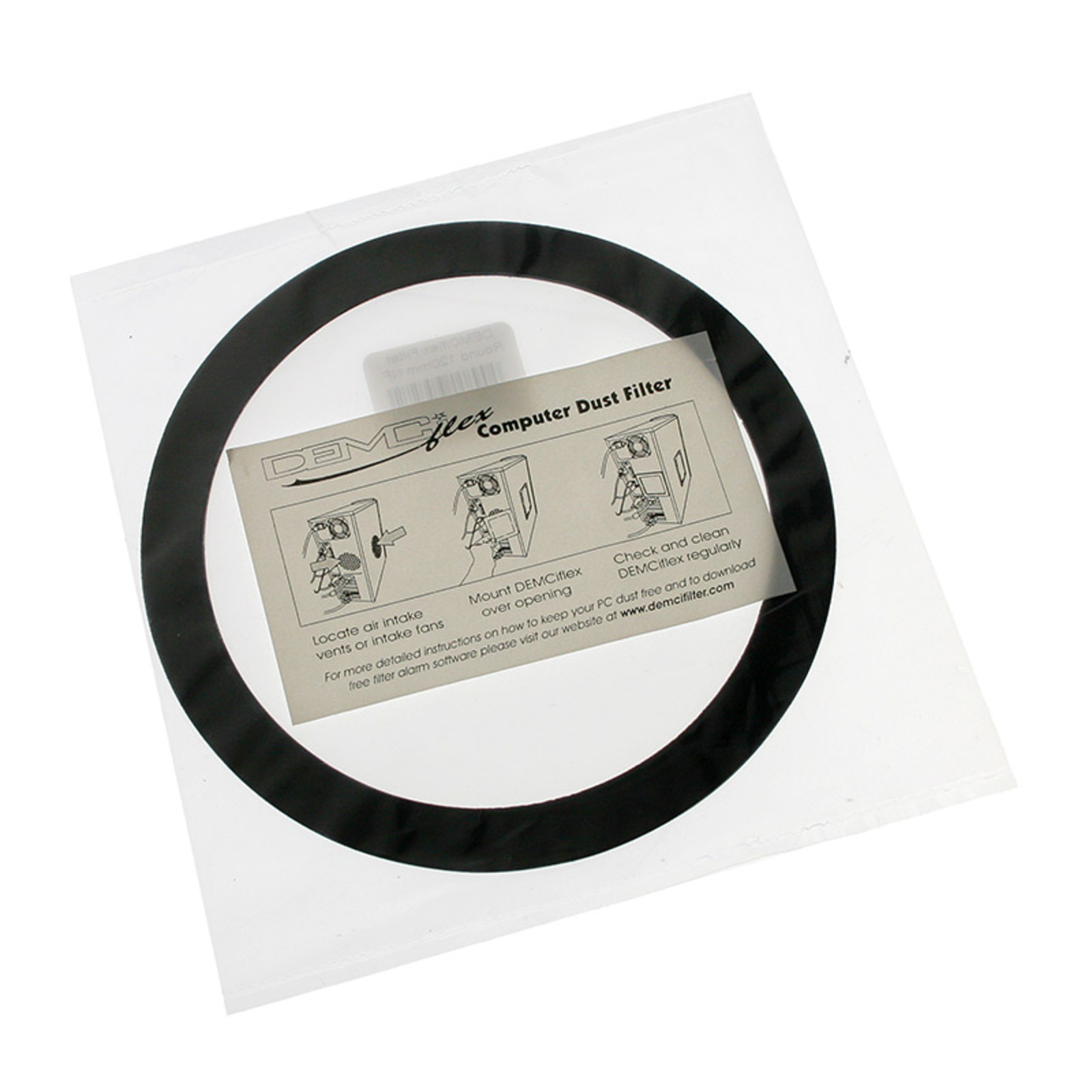 DEMCiflex Dust Filter 120mm Round Black/white