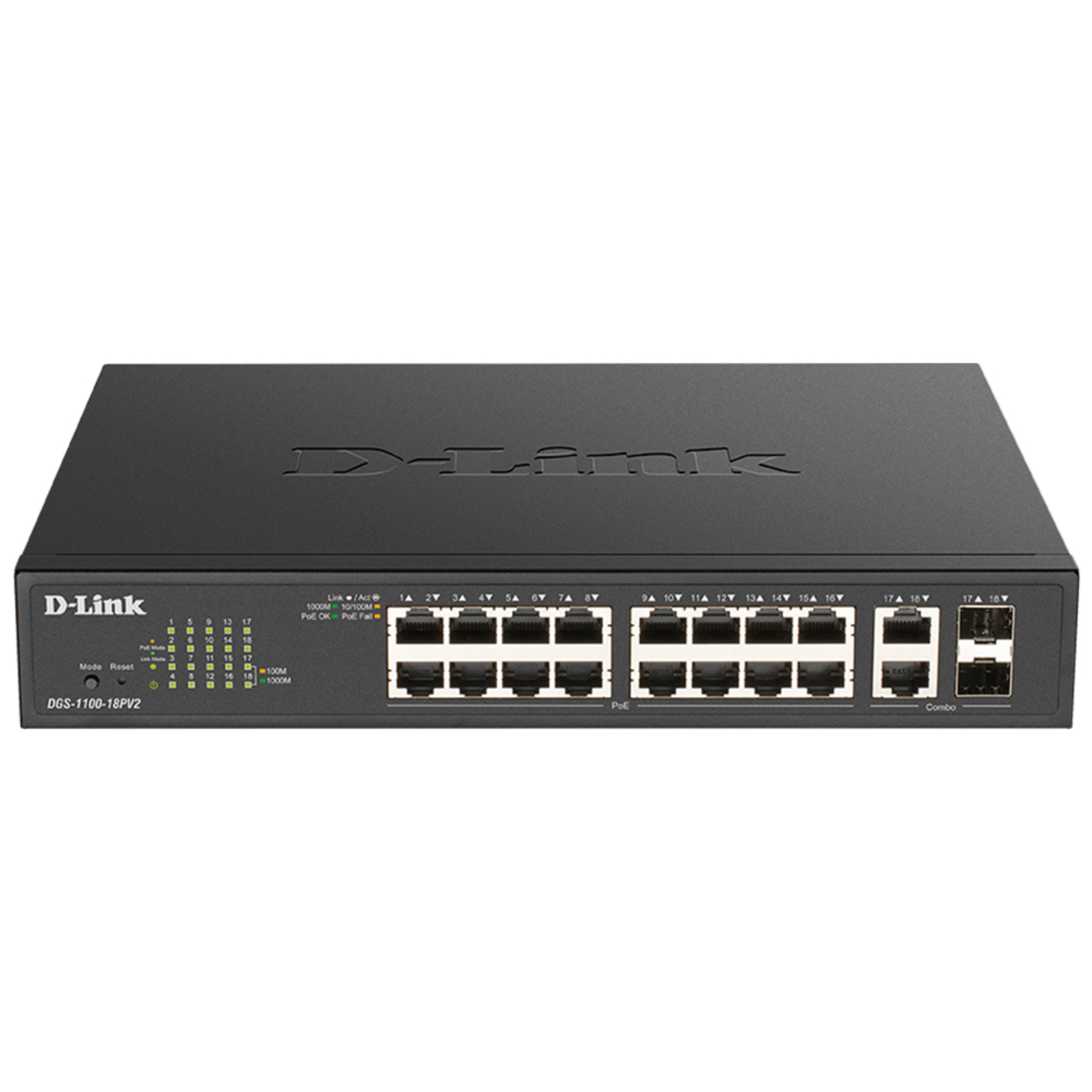 D-Link DGS-1100-18PV2 18-port PoE+ Gigabit Smart Managed Switch