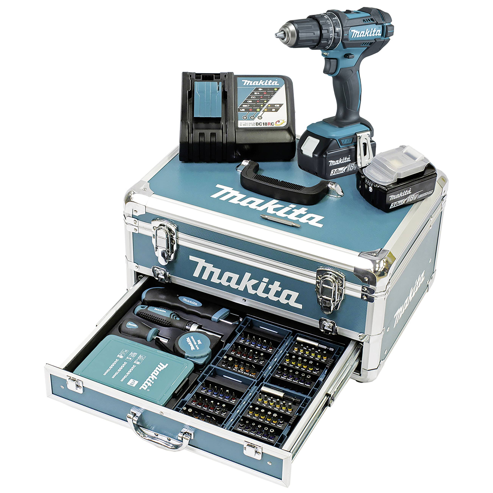 Makita DHP482RFX9 Cordless Impact Drill 18V Hand Drill without Key Brushless 1.3cm